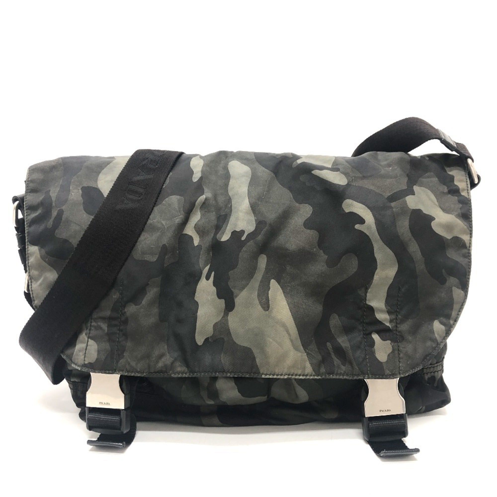 Prada Green Nylon Shoulder Bag