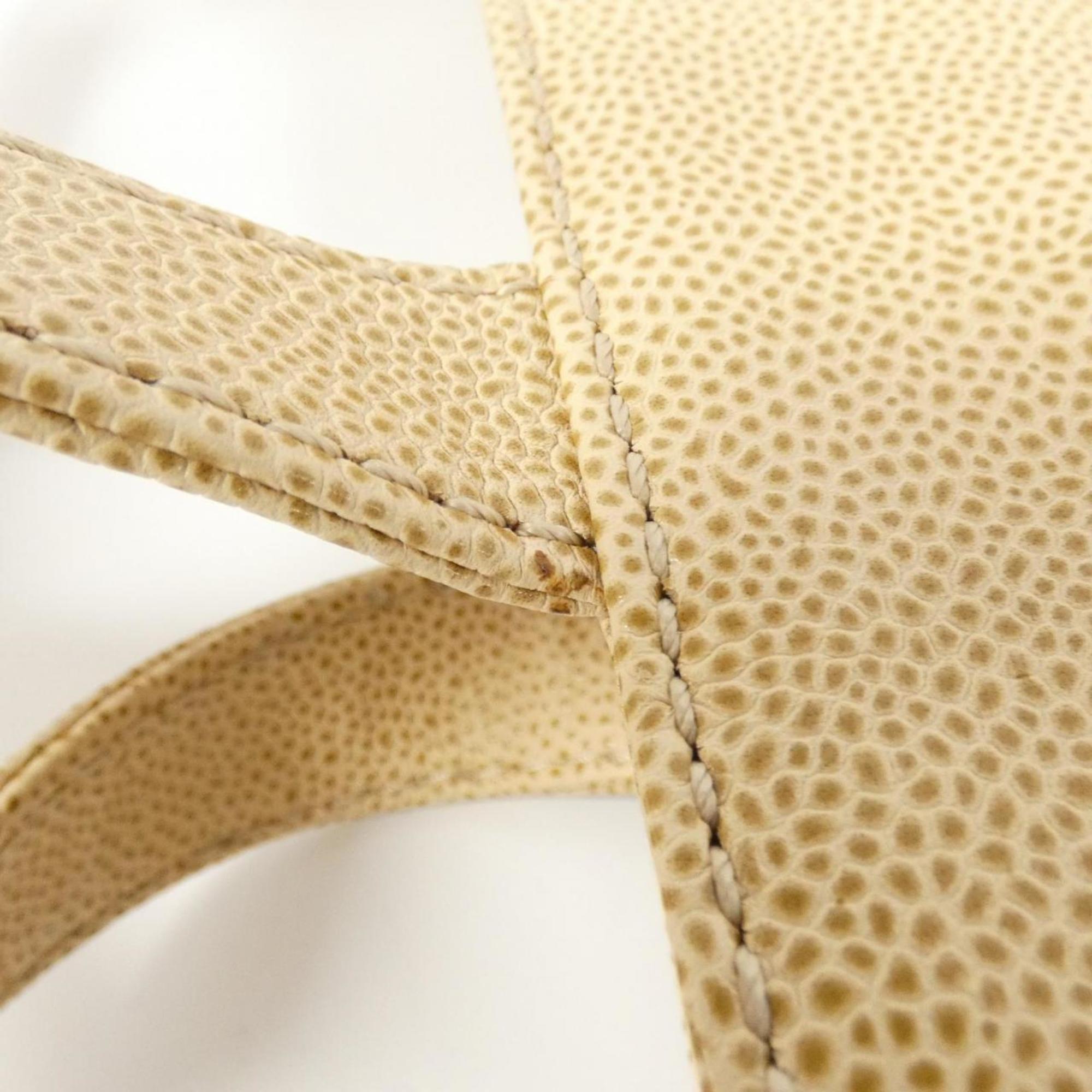 Chanel Beige Caviar Leather Handbag