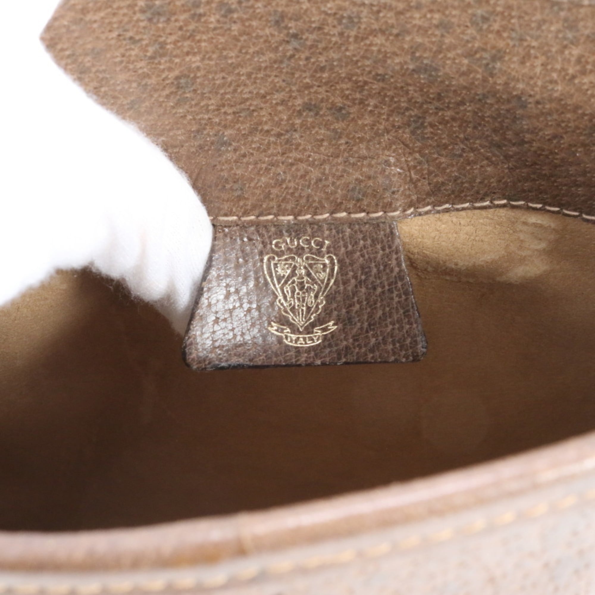 Gucci Brown Micro Gg Leather Coated Canvas Leather Pouch (Pre-Owned)