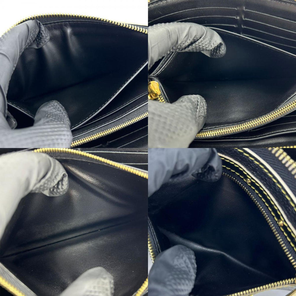 Louis Vuitton Black Leather Long Wallet