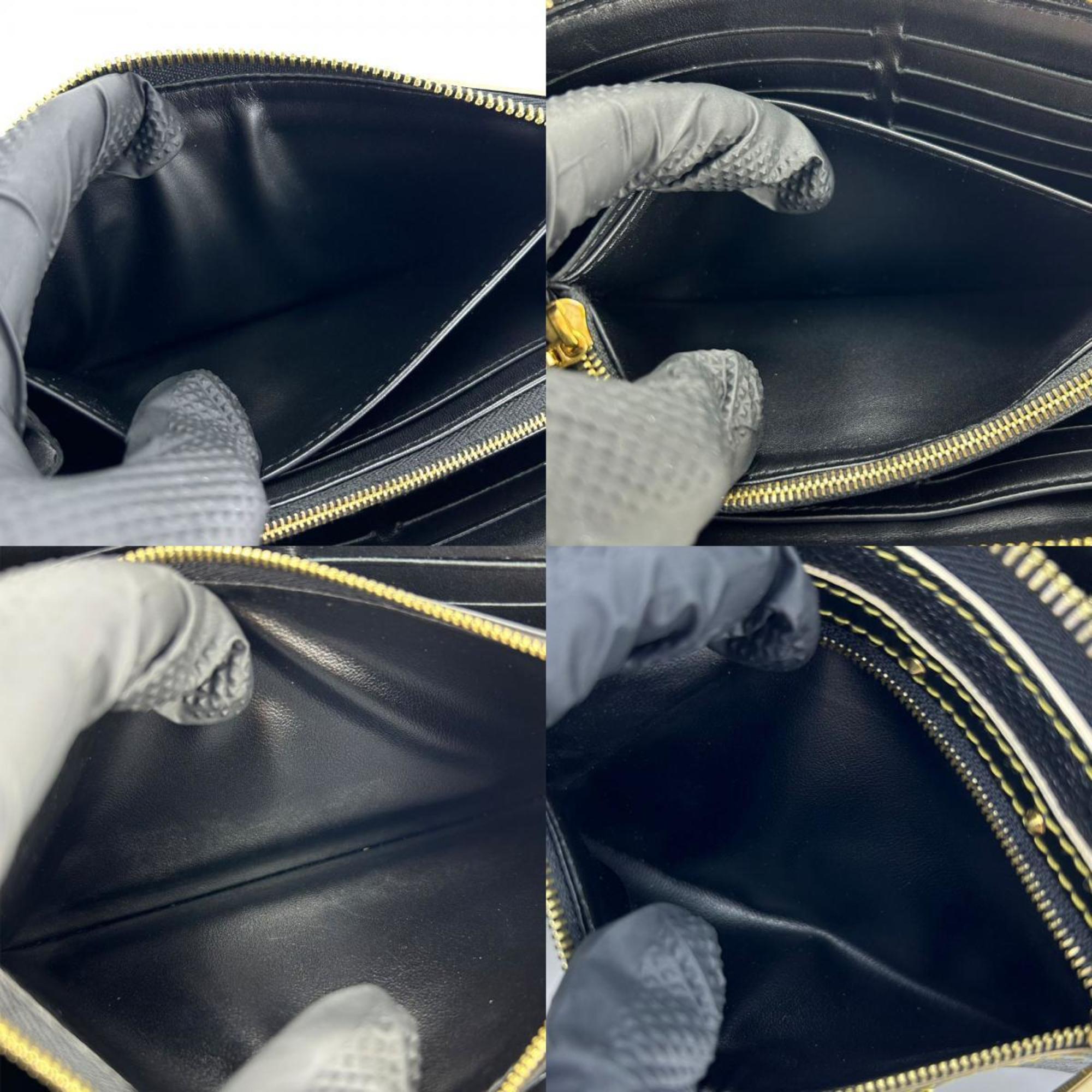Louis Vuitton Black Leather Long Wallet