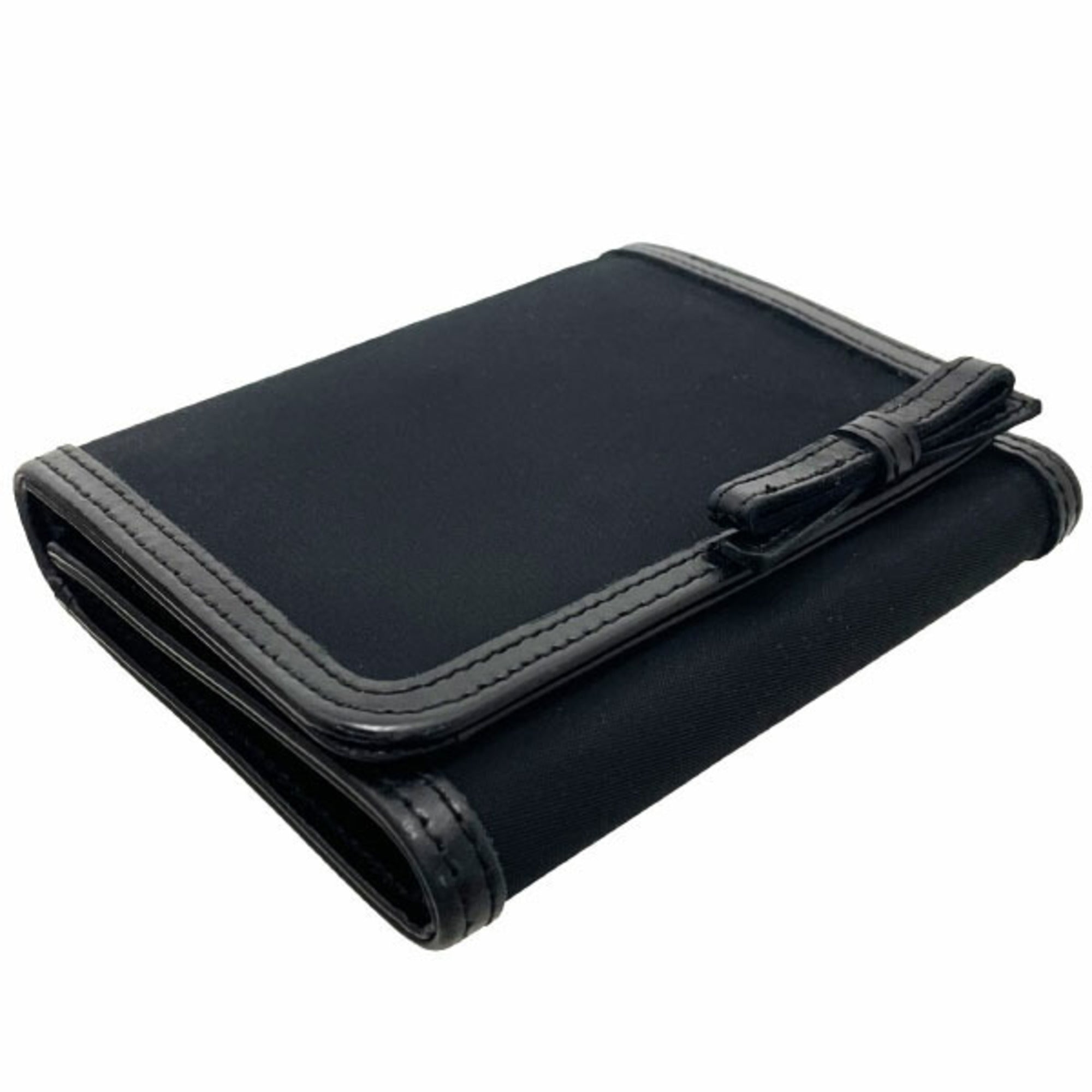 Prada Black Nylon Leather Wallet (Tri-Fold)