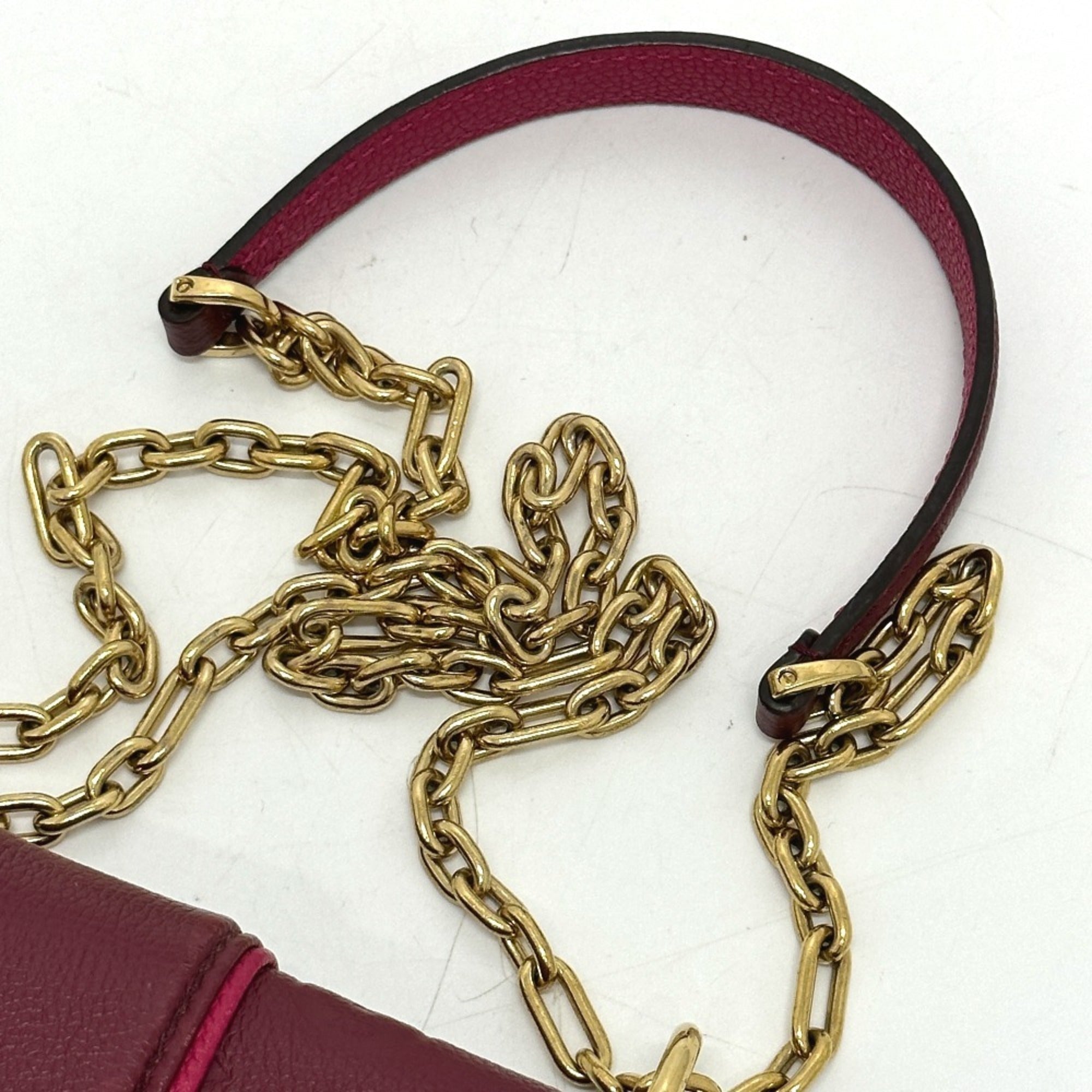 Louis Vuitton Red Color Monogram Empreinte Pochette Shoulder Bag