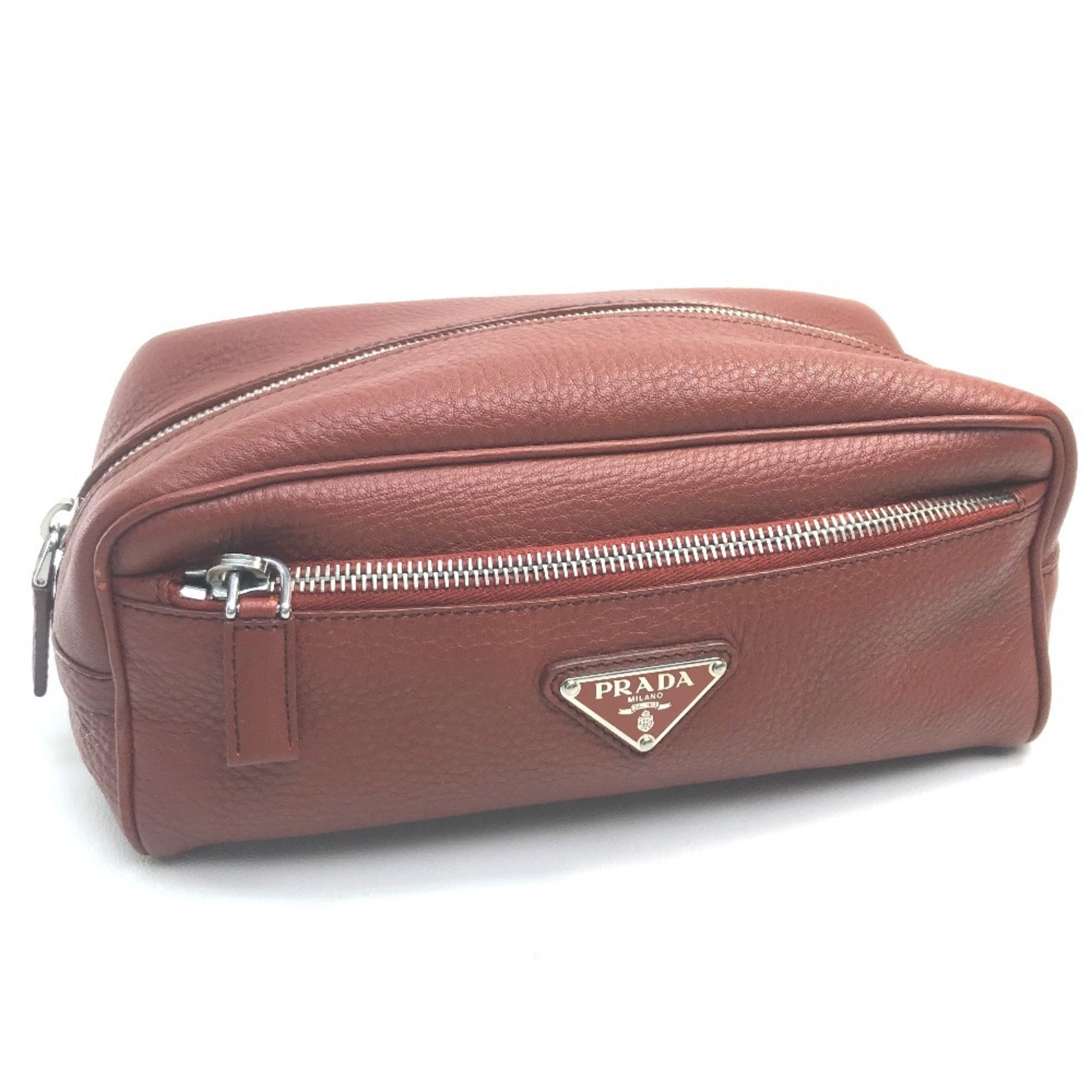 Prada Red Color Leather Pouch