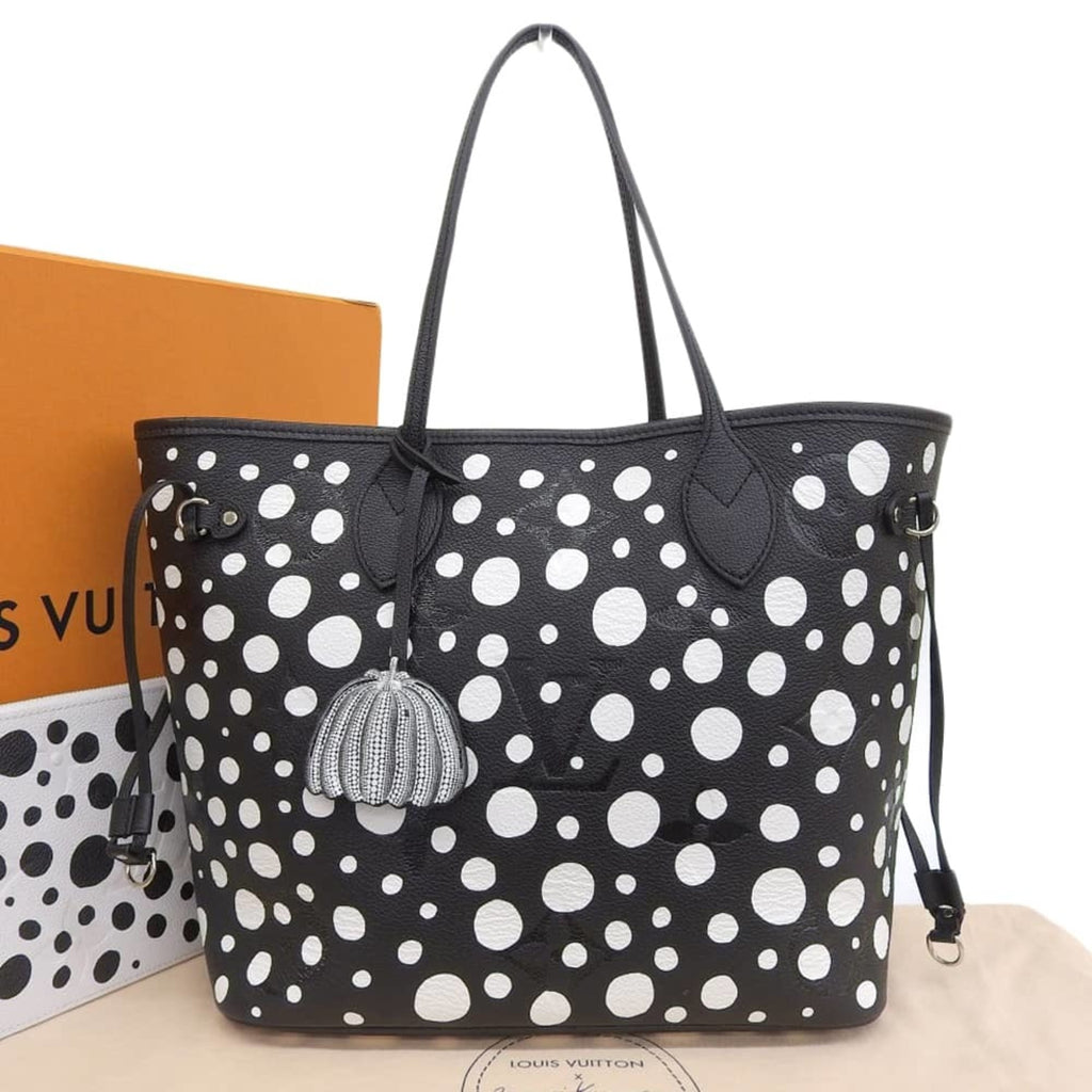 Louis Vuitton Black White Leather Tote Bag