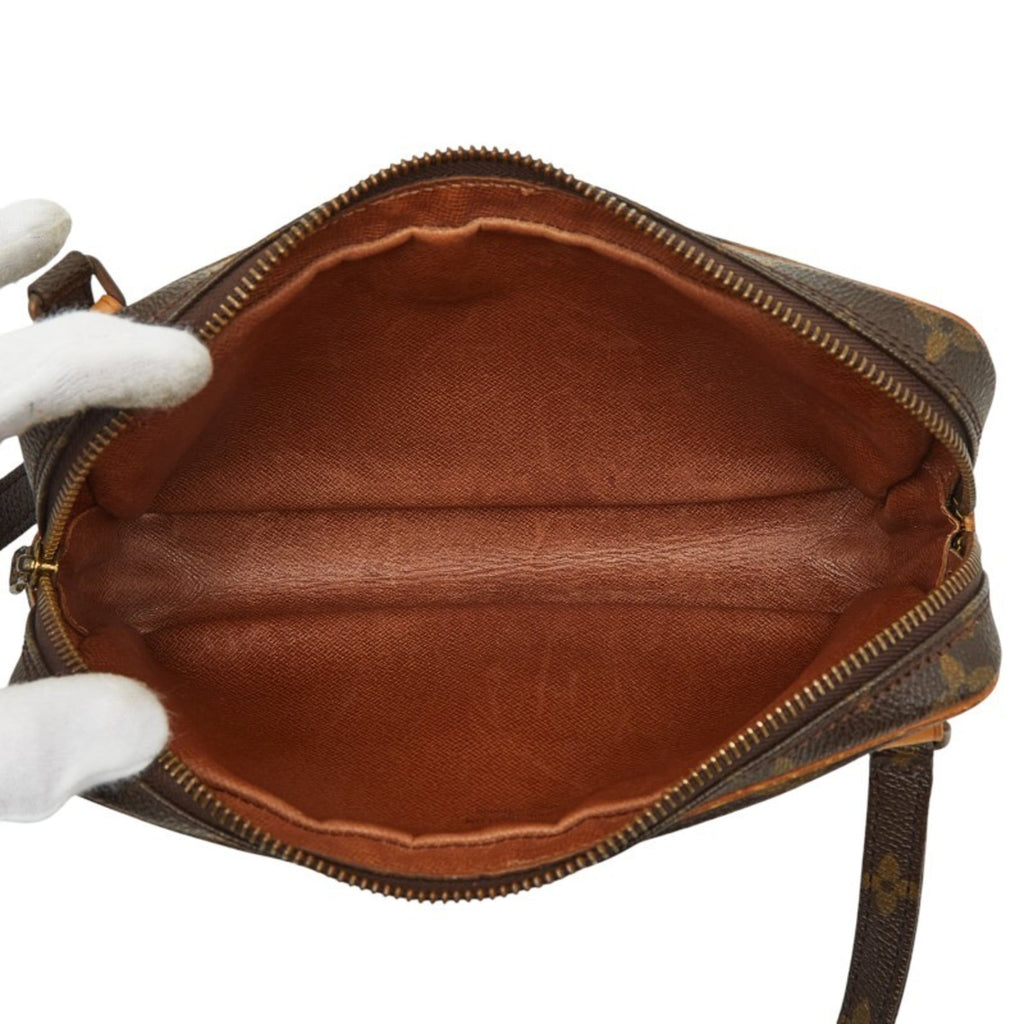 Louis Vuitton Brown Pvc Leather Pochette Shoulder Bag