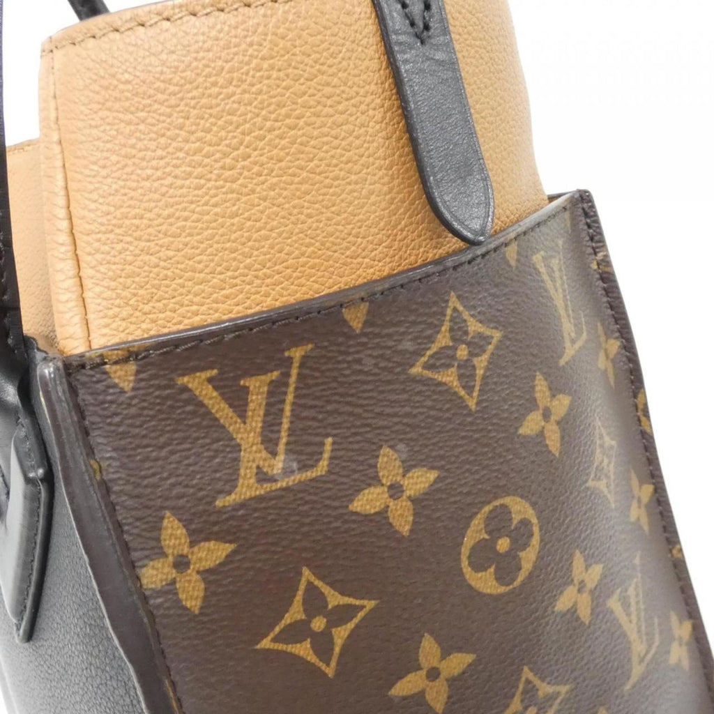 Louis Vuitton Black Leather Coated Canvas Handbag