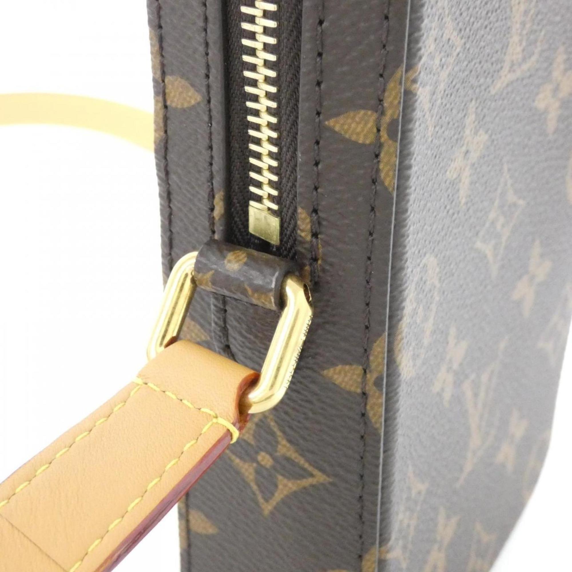 Louis Vuitton Brown Coated Canvas Leather Shoulder Bag