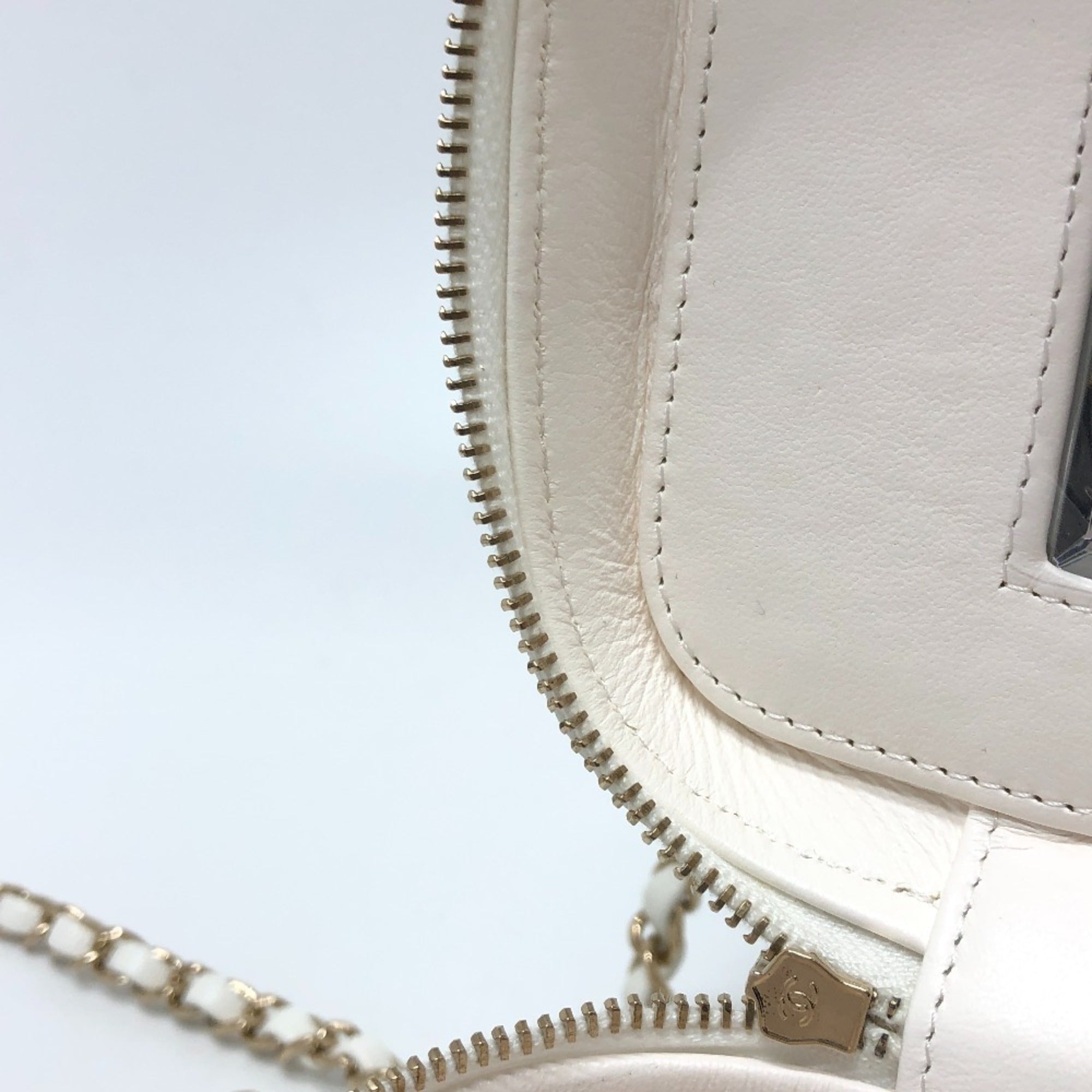 Chanel Caviar Skin White Caviar Leather Handbag Shoulder Bag Vanity Bag