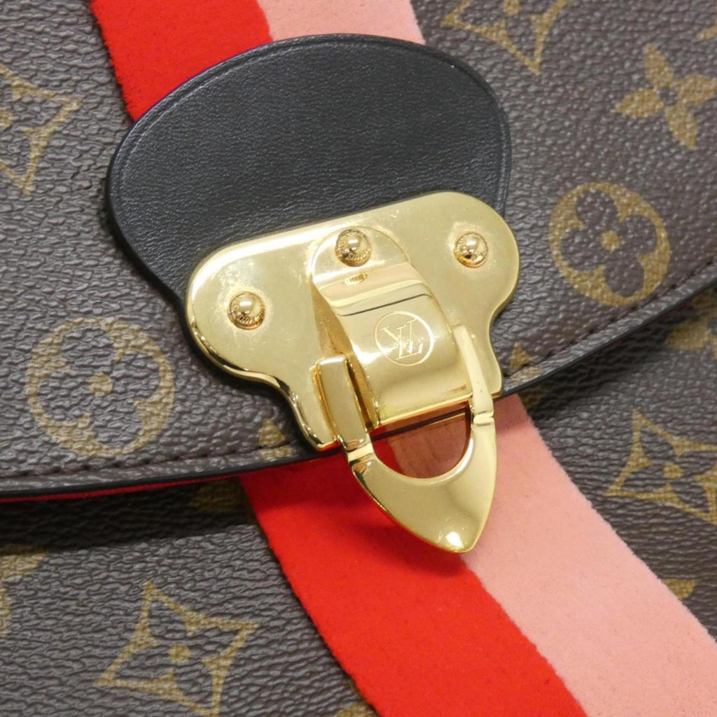 Louis Vuitton Coquelicots Marron Peche Coated Canvas Handbag