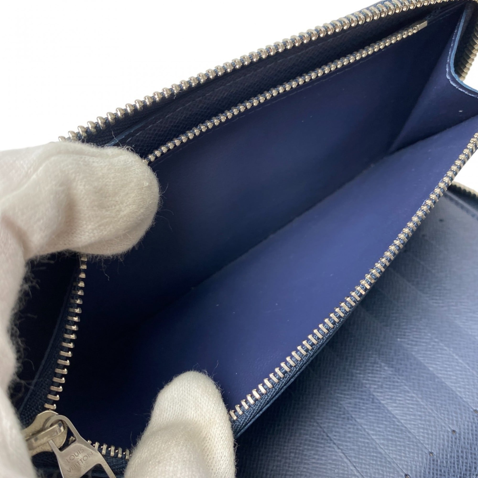 Louis Vuitton Navy Leather Long Wallet