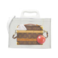 Louis Vuitton Marron Silver Coated Canvas Handbag