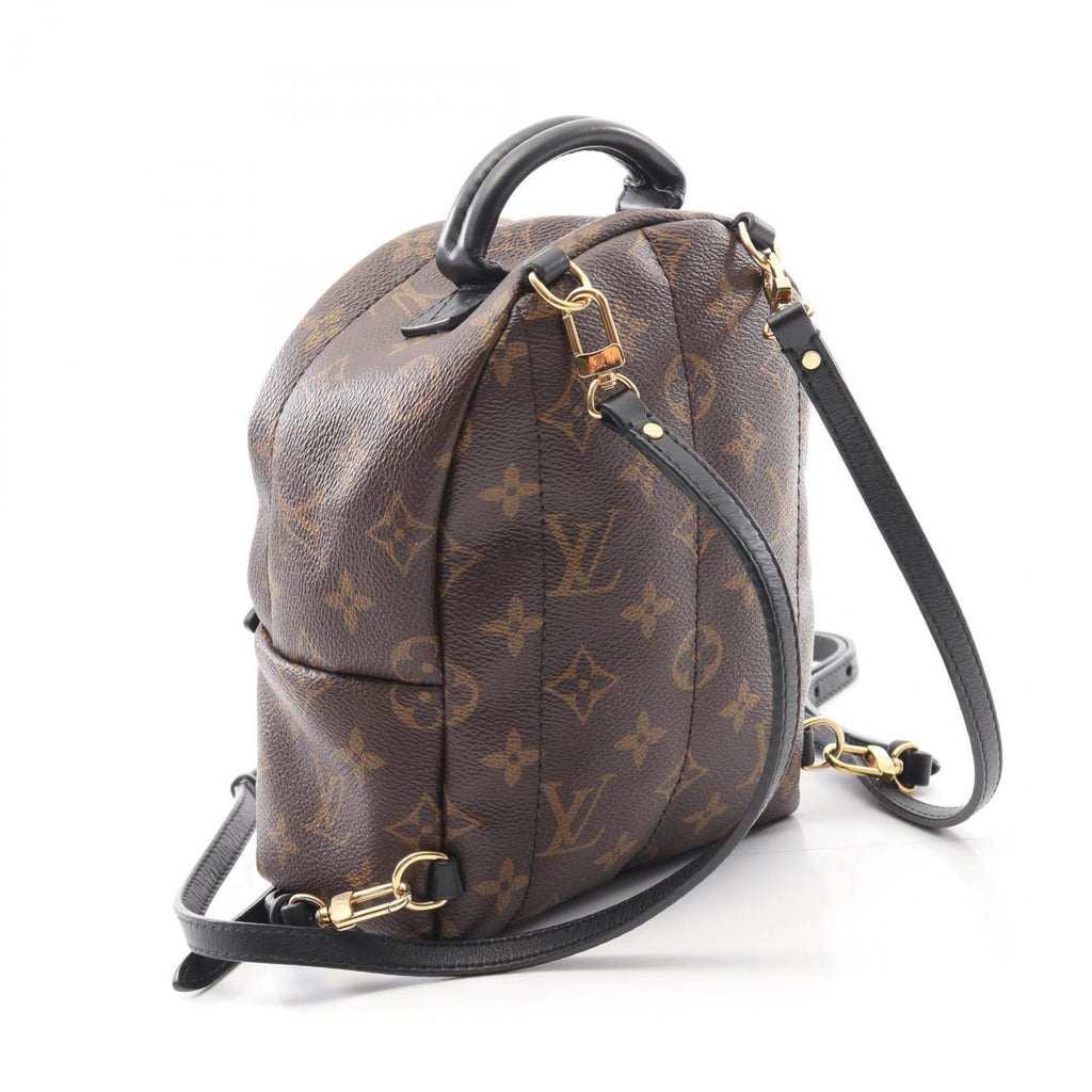 Louis Vuitton Black Brown Coated Canvas Leather Backpack