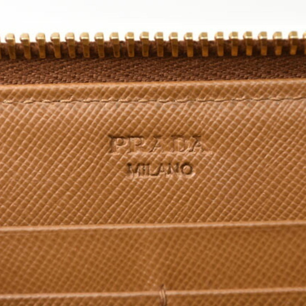 Prada Brown Saffiano Metal Wallet (Bi-Fold)