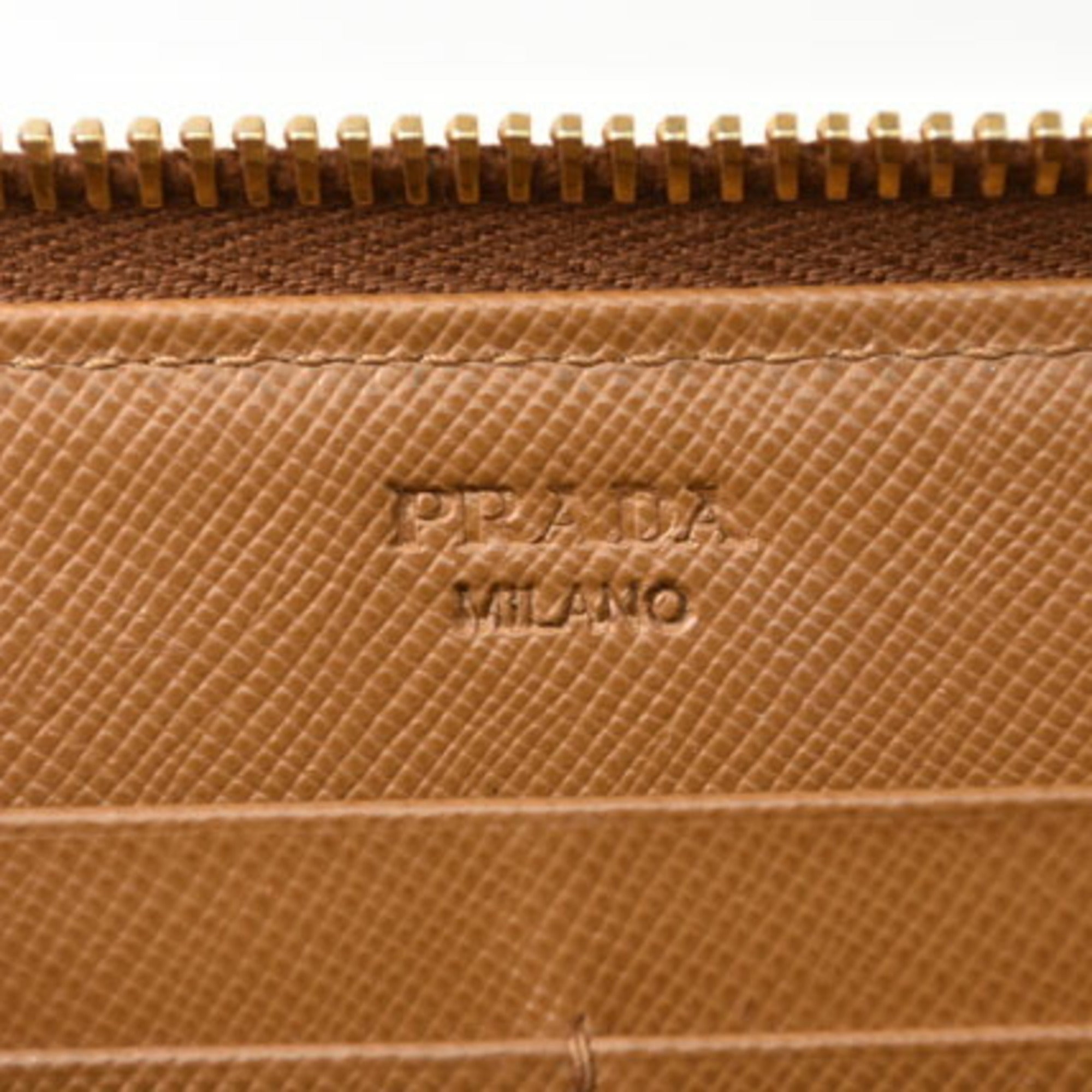 Prada Brown Saffiano Metal Wallet (Bi-Fold)