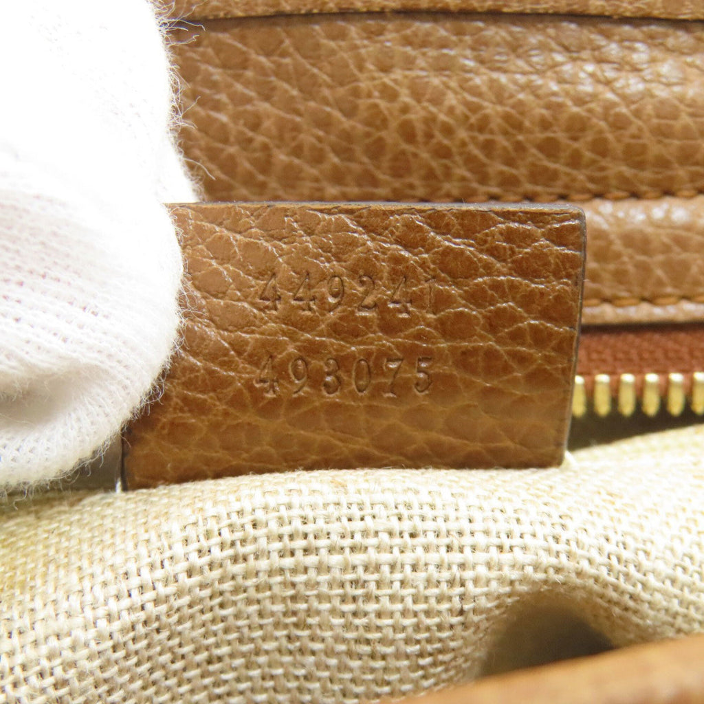 Gucci Brown Canvas Leather Handbag (Pre-Owned)