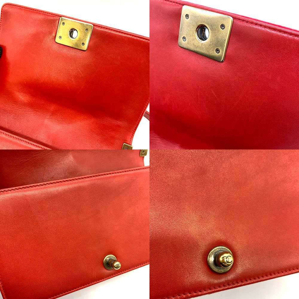Chanel Green Red Color Canvas Shoulder Bag