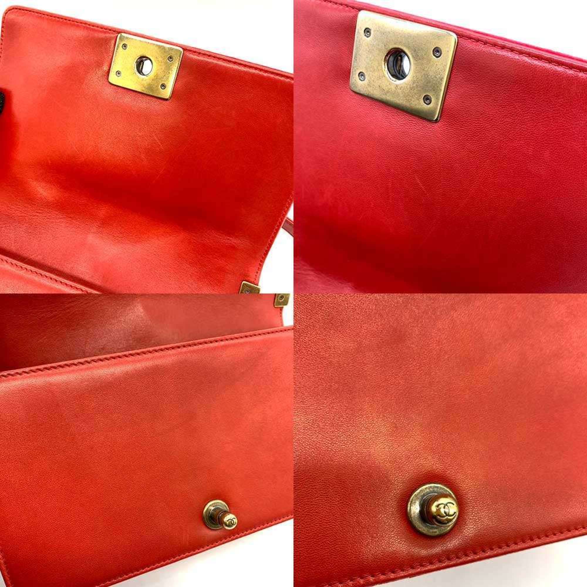 Chanel Green Red Color Canvas Shoulder Bag