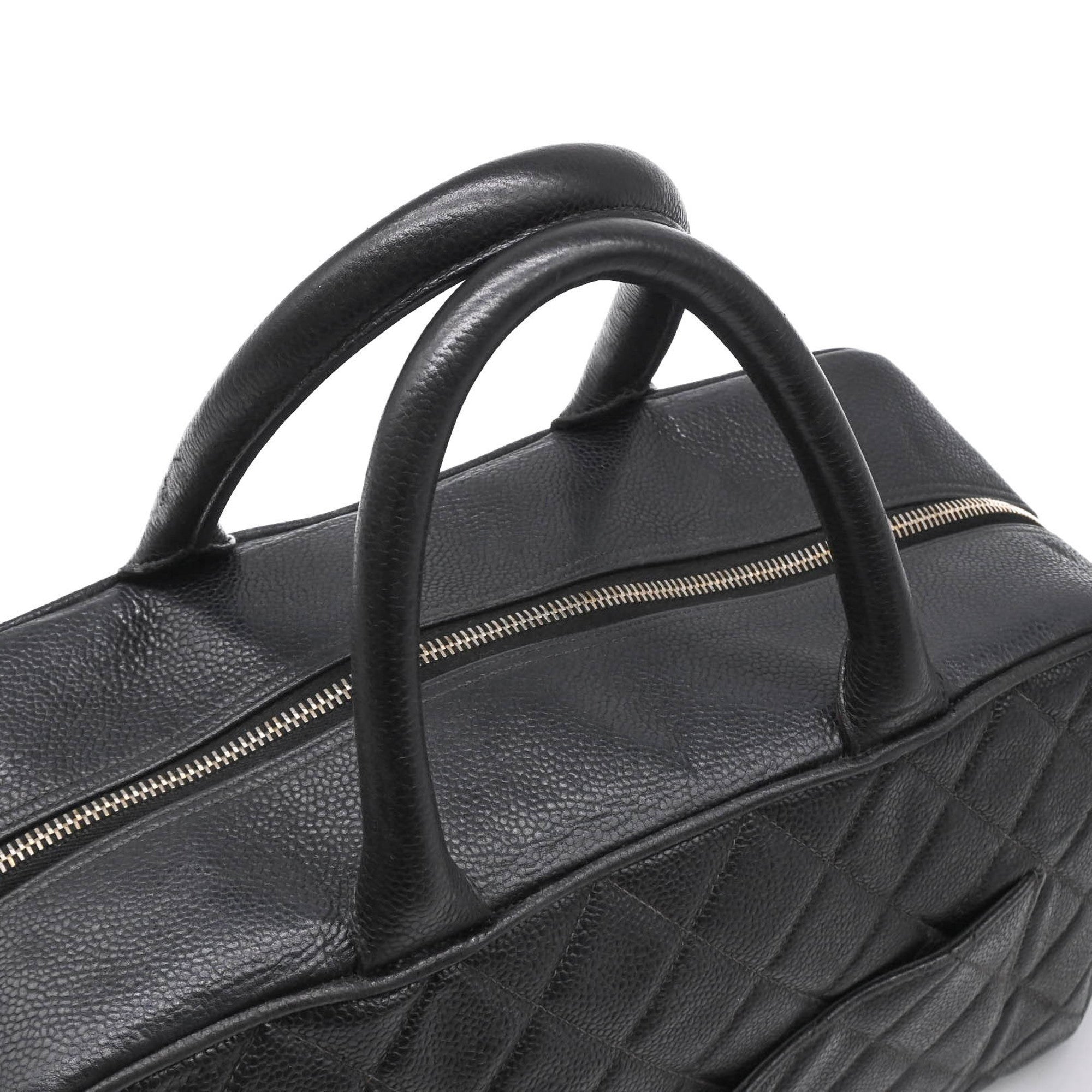 Chanel Black Grained Calfskin Handbag