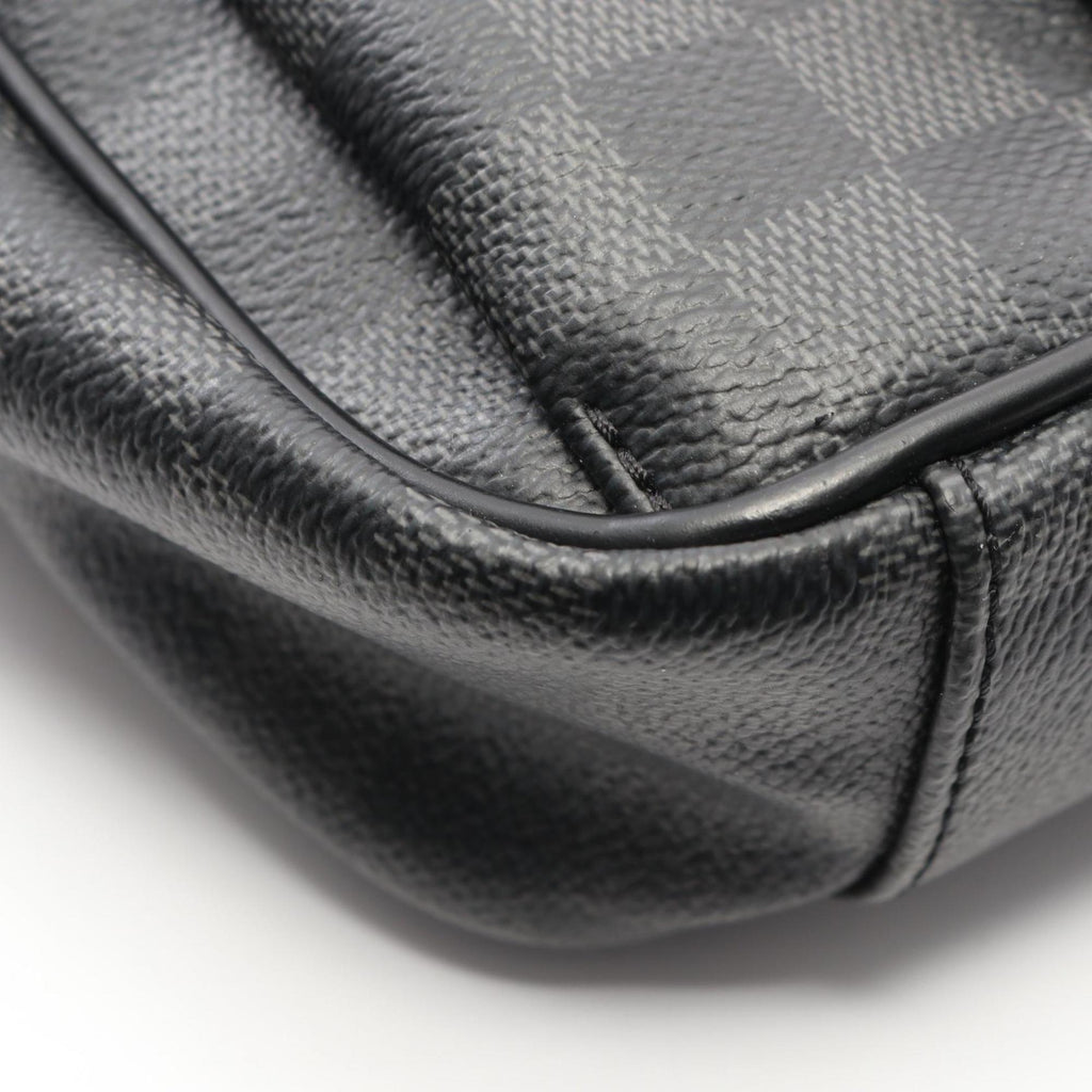 Louis Vuitton Black Coated Canvas Leather Handbag Shoulder Bag