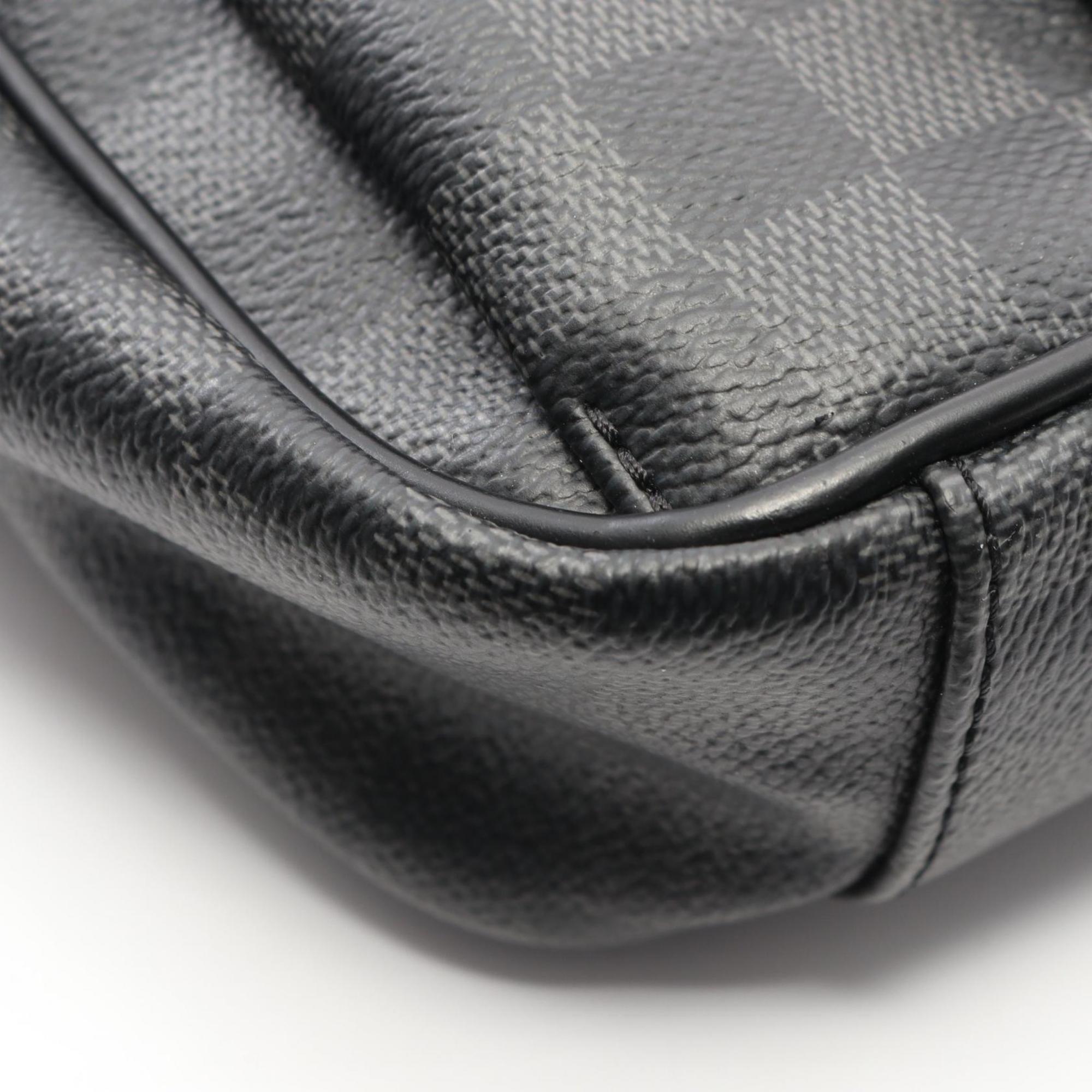 Louis Vuitton Black Coated Canvas Leather Handbag Shoulder Bag