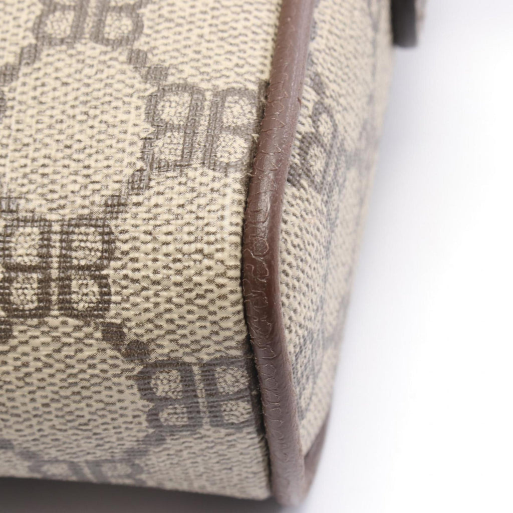 Balenciaga Beige Brown Coated Canvas Leather Handbag Shoulder