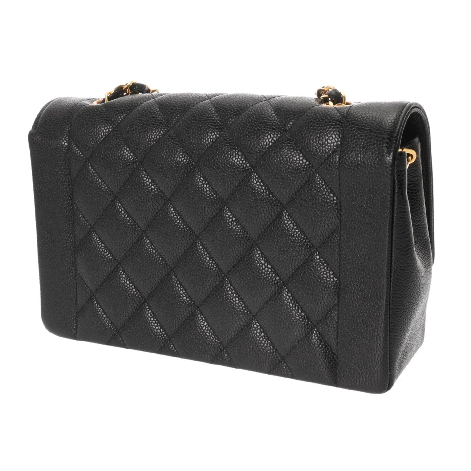 Chanel Black Grained Calfskin Shoulder Bag