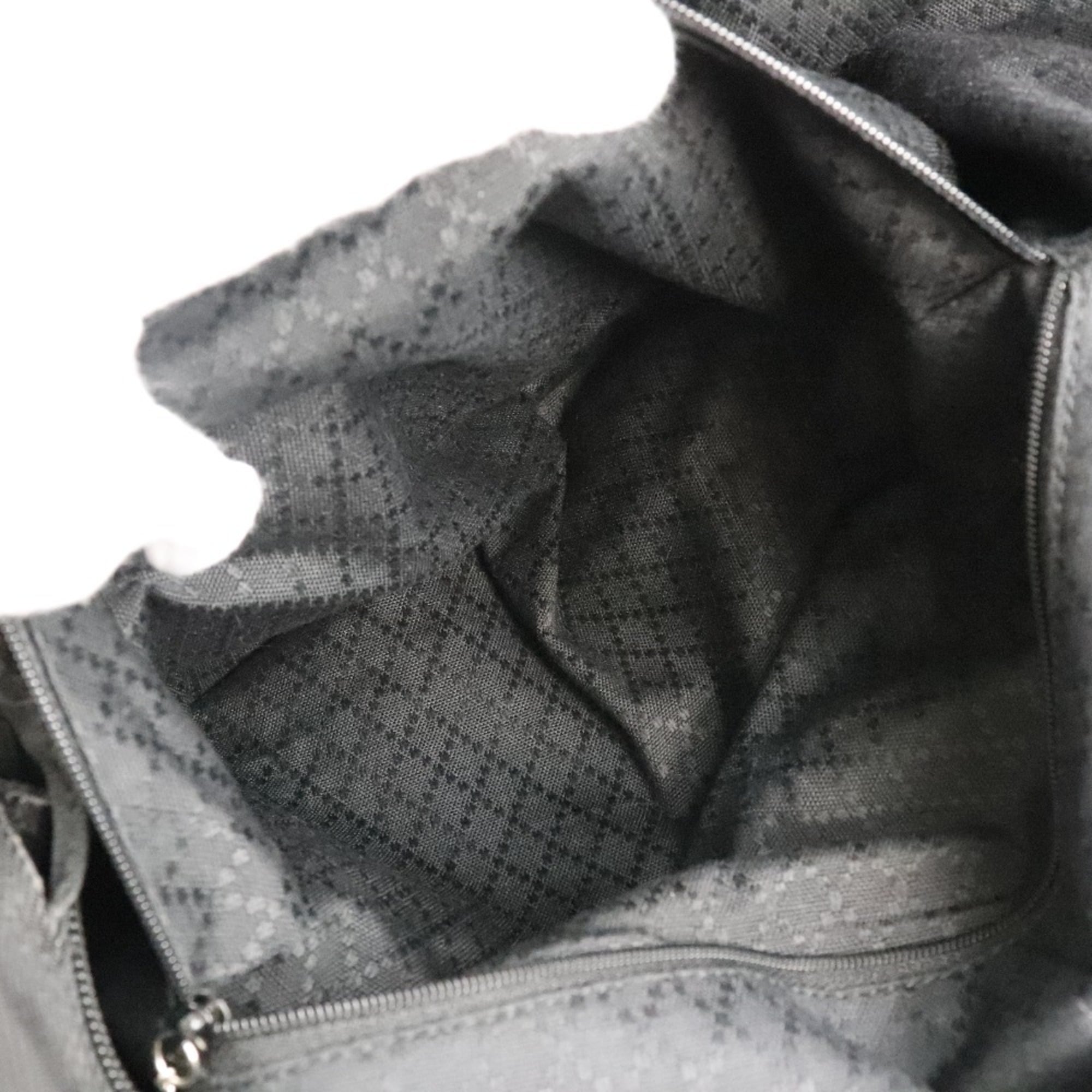 Gucci Black Brown Nylon Canvas Tote Bag (Pre-Owned)