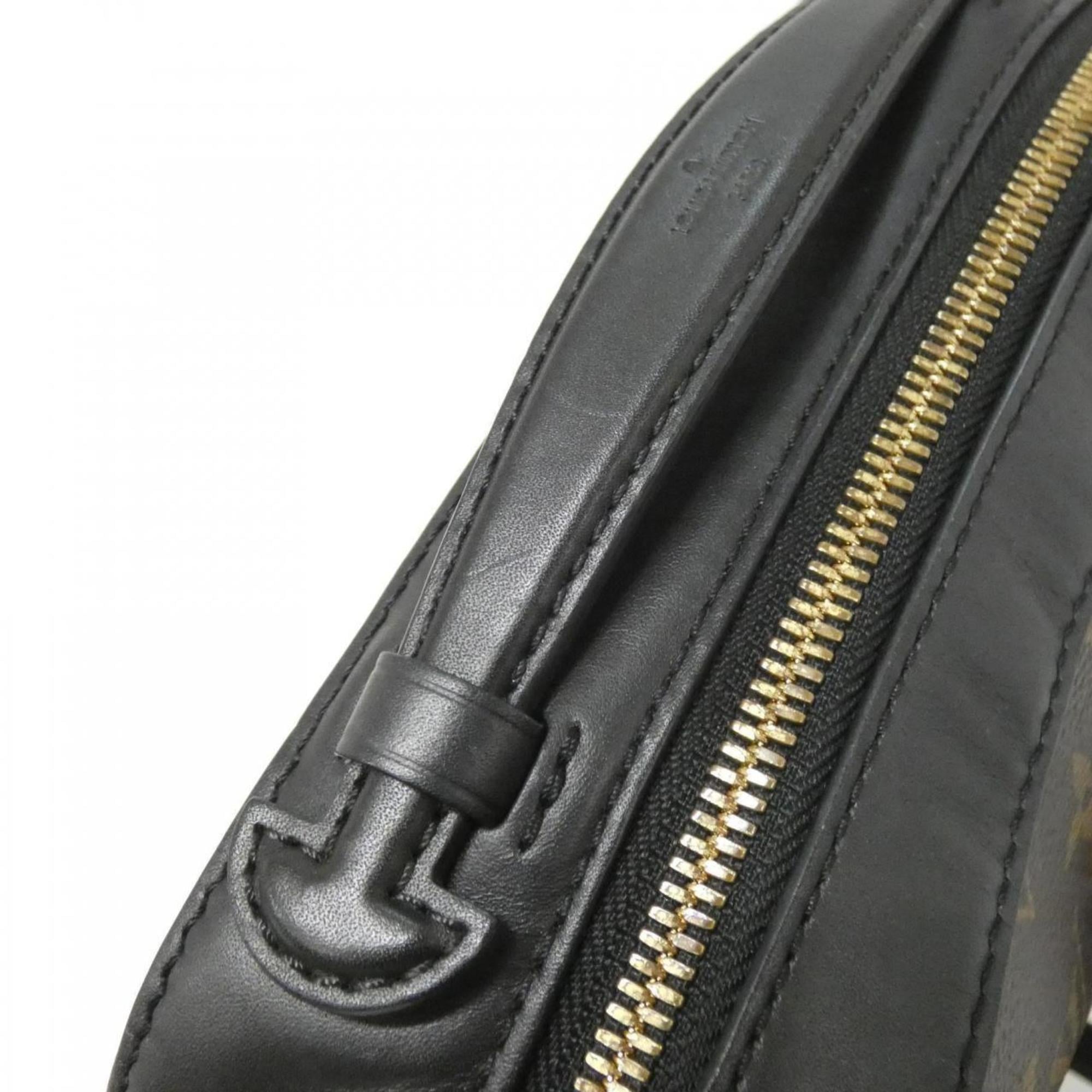 Louis Vuitton Black Marron Coated Canvas Leather Shoulder Bag