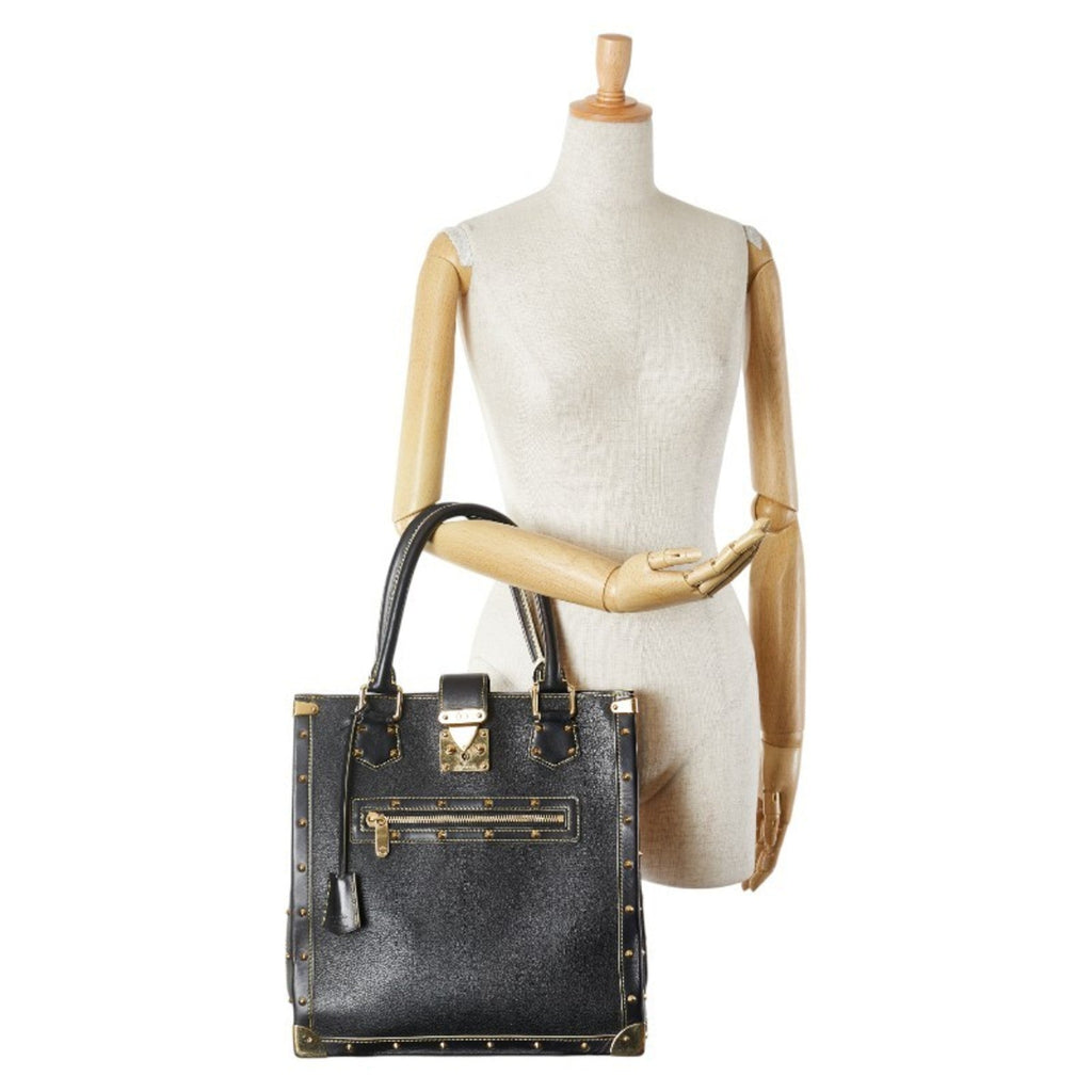 Louis Vuitton Black Noir Leather Handbag Tote Bag
