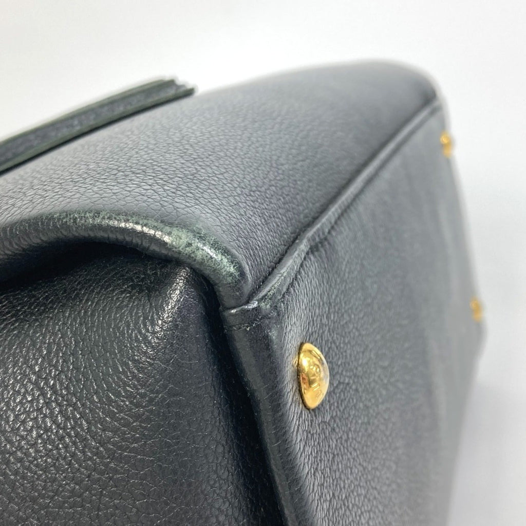 Louis Vuitton Black Leather Tote Bag