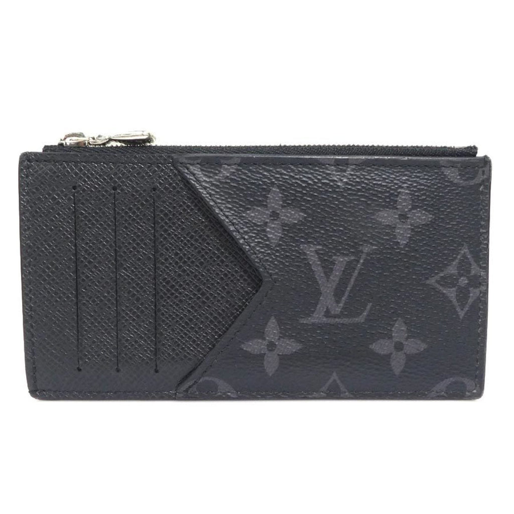 Louis Vuitton Black Gray Pvc Leather Coin Purse/Coin Case