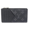 Louis Vuitton Black Gray Pvc Leather Coin Purse/Coin Case