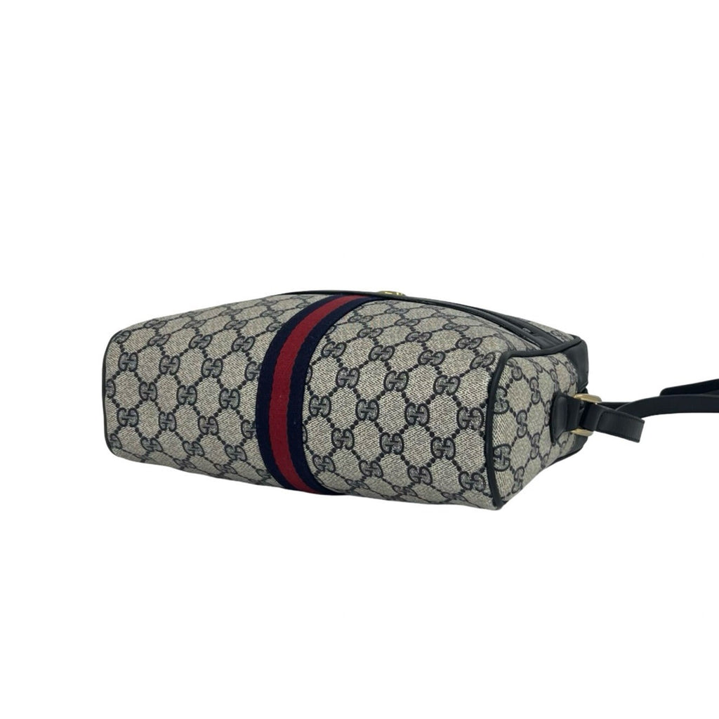 Gucci Navy Red Color Pvc Leather Pochette Shoulder Bag (Pre-Owned)