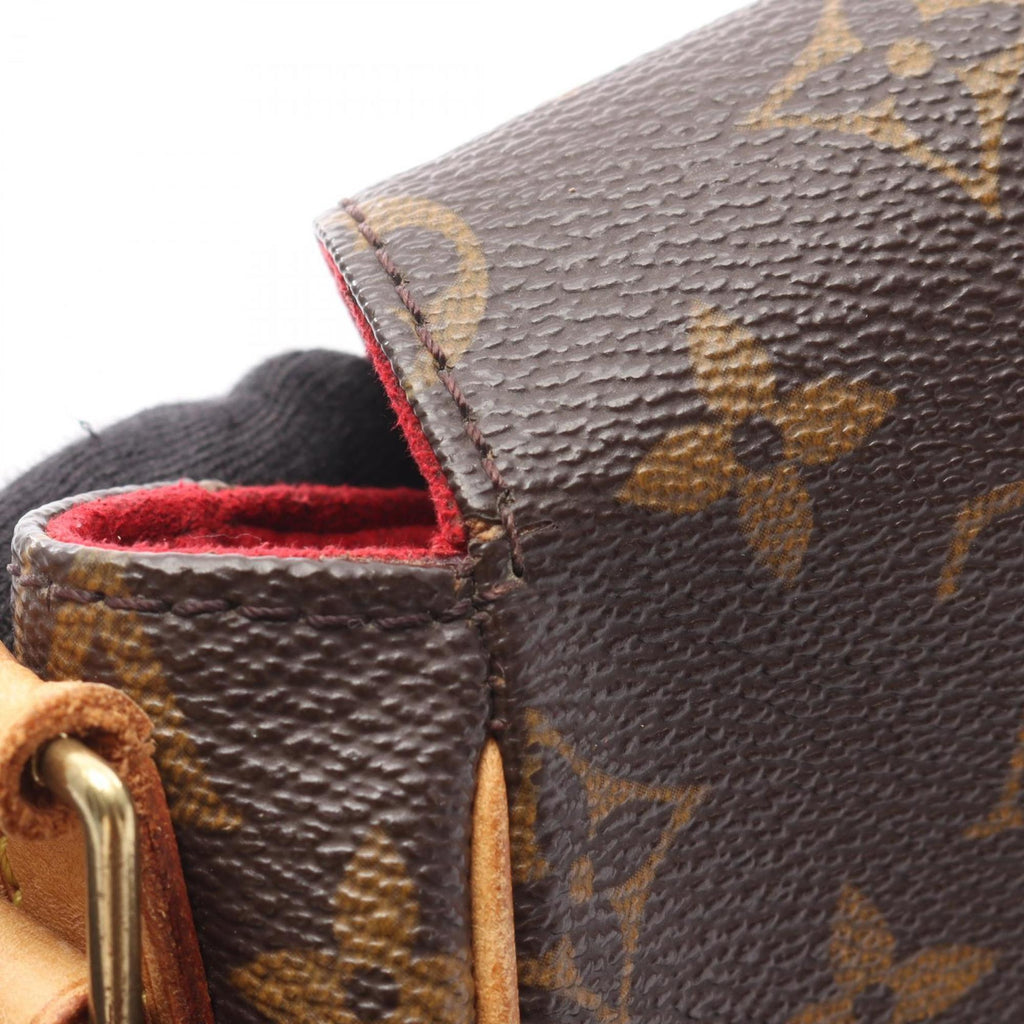 Louis Vuitton Brown Pvc Coated Canvas Leather Shoulder Bag