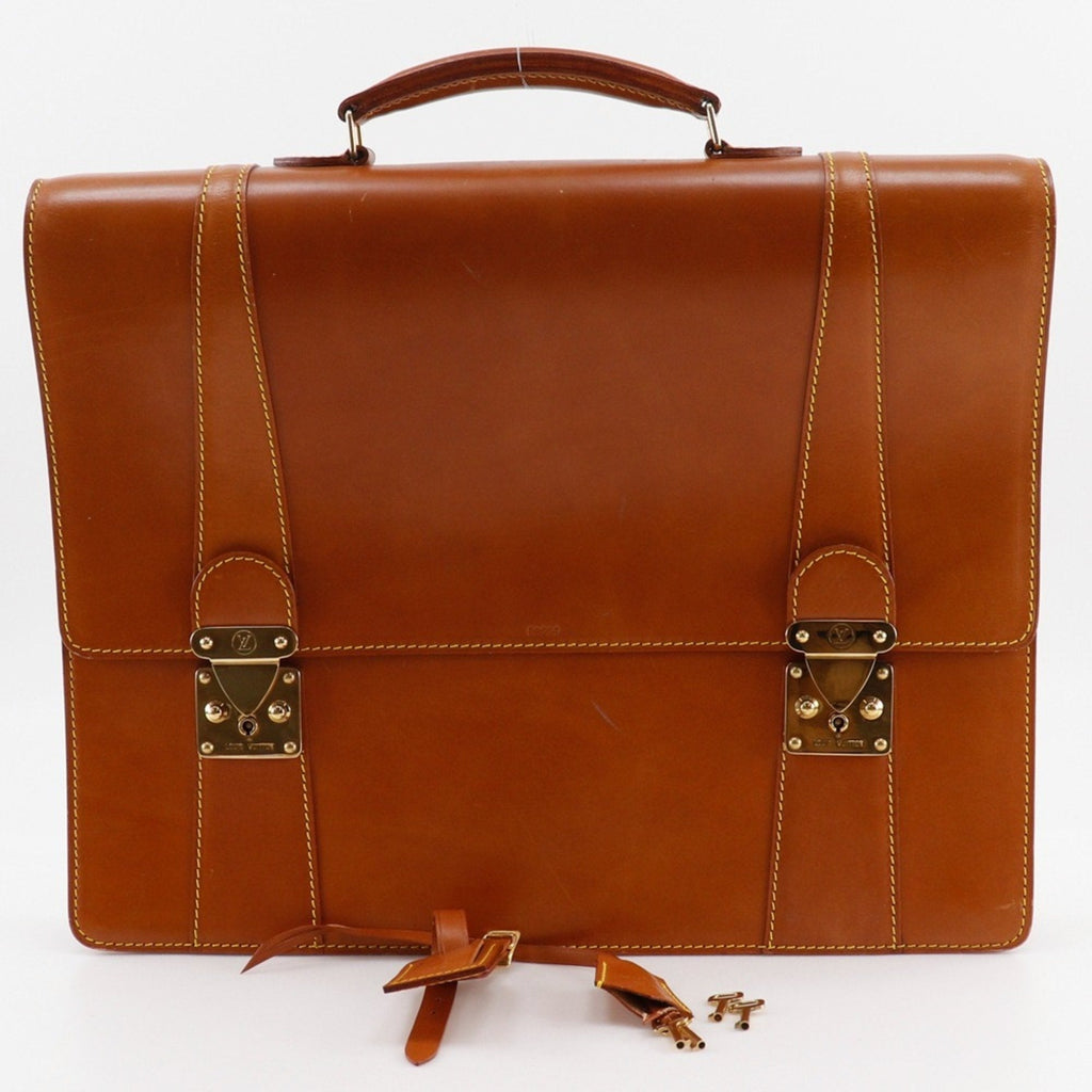 Louis Vuitton Brown Camel Nomade Leather Briefcase