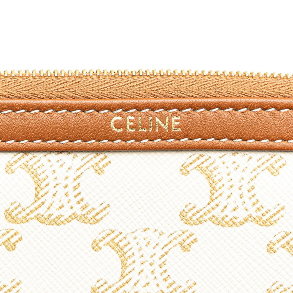 Celine Brown White Pvc Leather Shoulder Bag