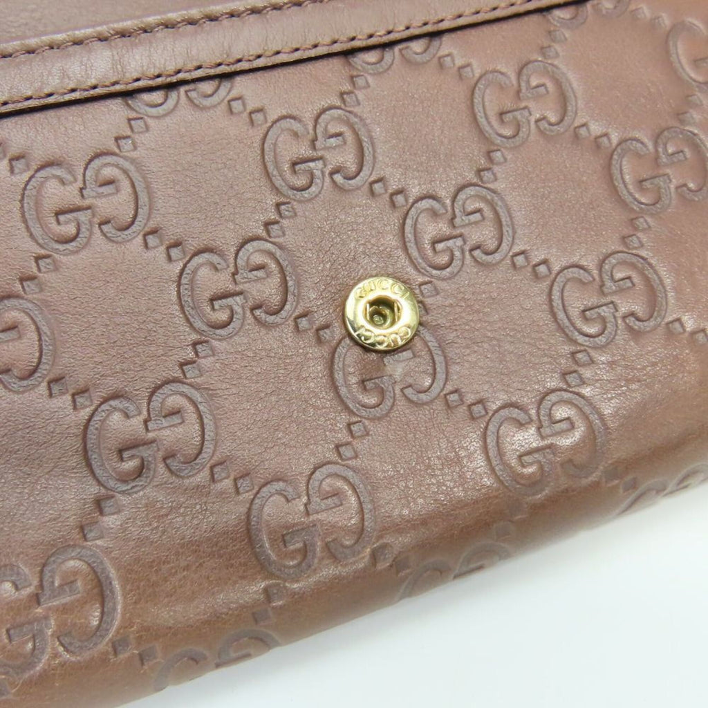Gucci Brown Leather Long Wallet (Bi-Fold) (Pre-Owned)