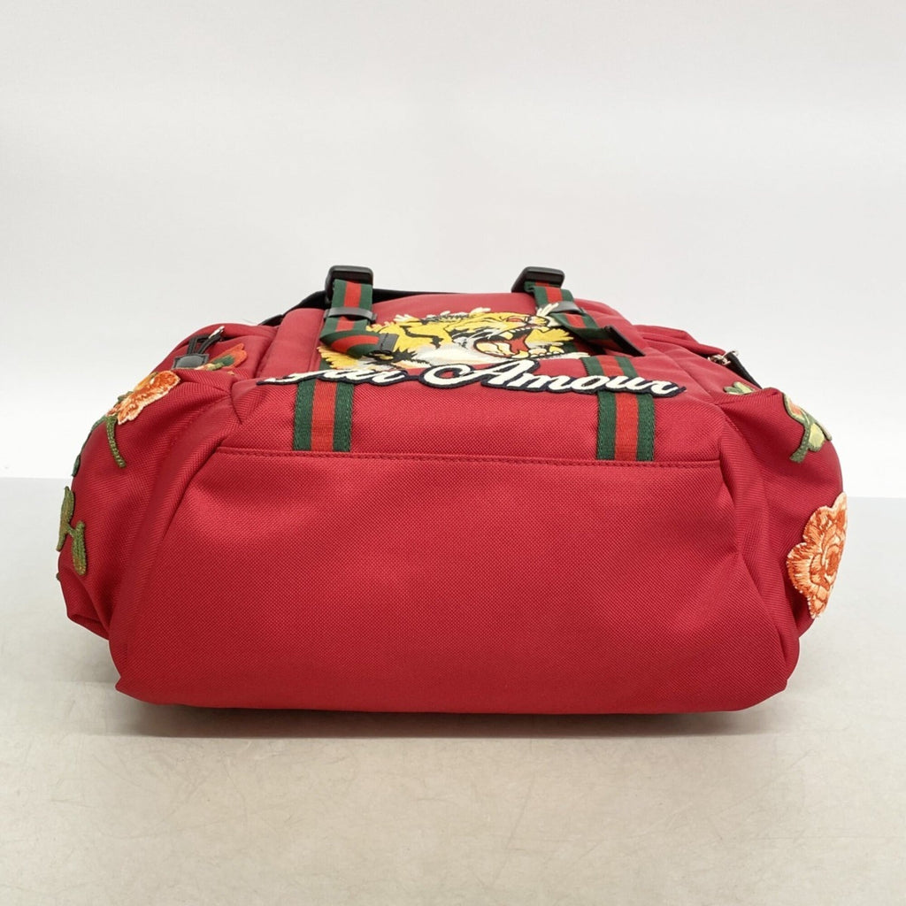 Gucci Red Color Nylon Backpack (Pre-Owned)
