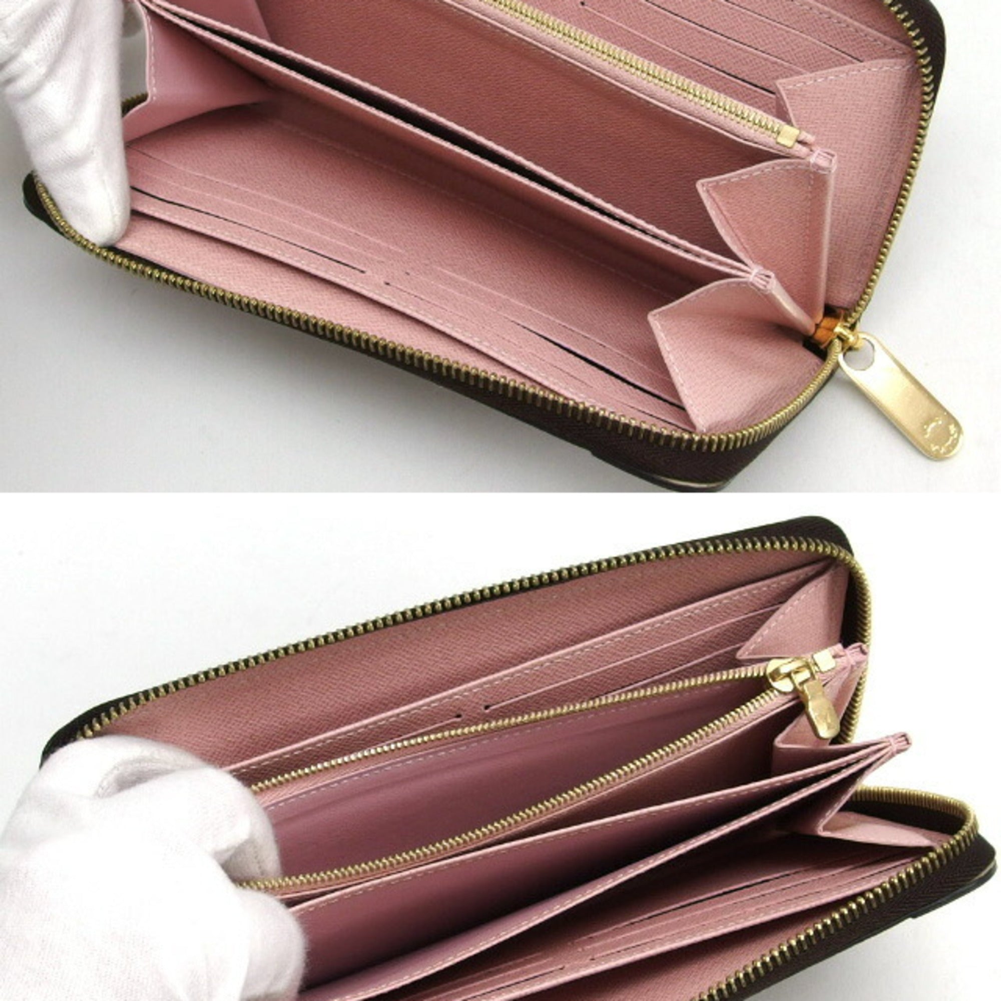 Louis Vuitton Black Rose Ballerine White Monogram Canvas Leather Metal Long Wallet