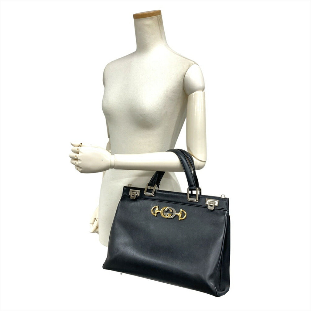 Gucci Horsebit Black Leather Handbag (Pre-Owned)