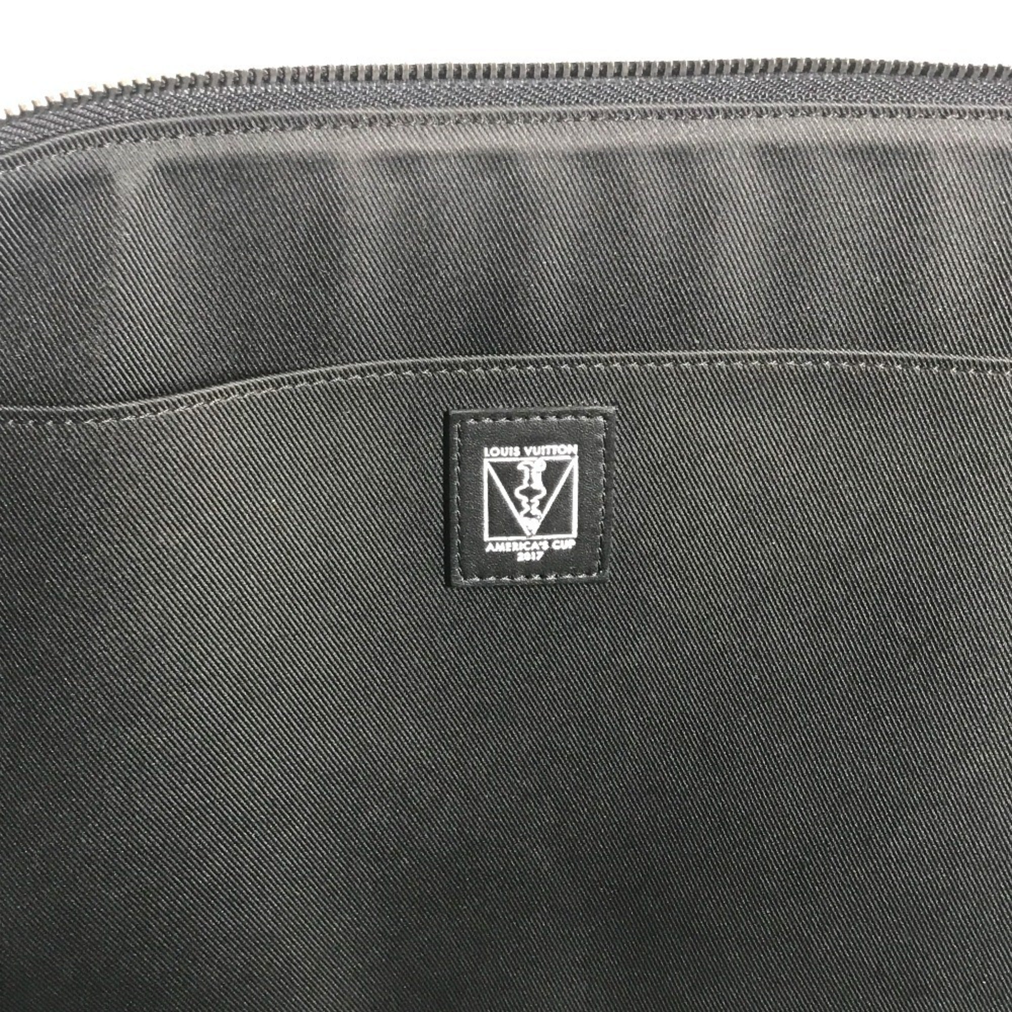 Louis Vuitton Black Red Color White Damier Graphite Clutch Bag Pochette Pouch