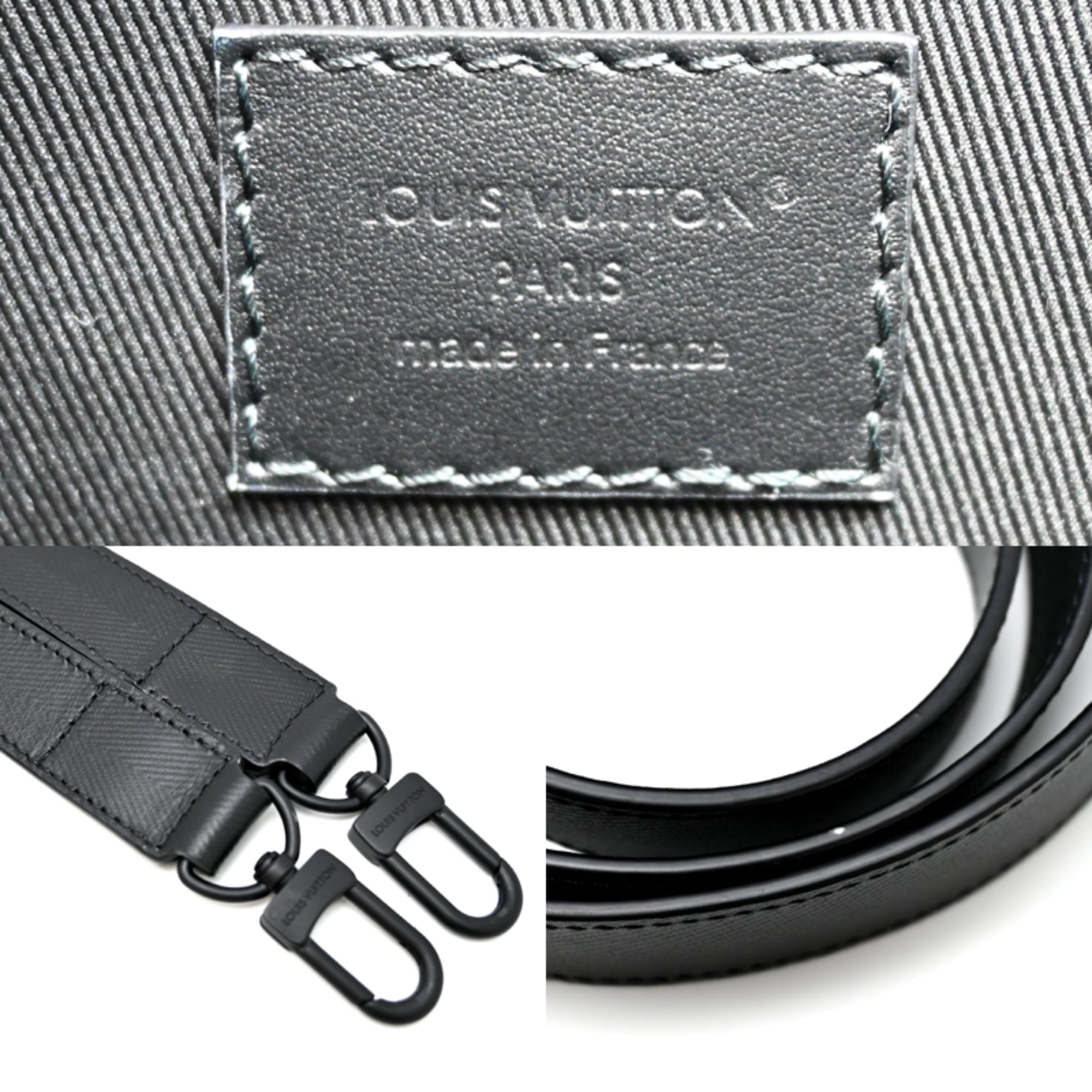 Louis Vuitton Black Leather Tote Bag