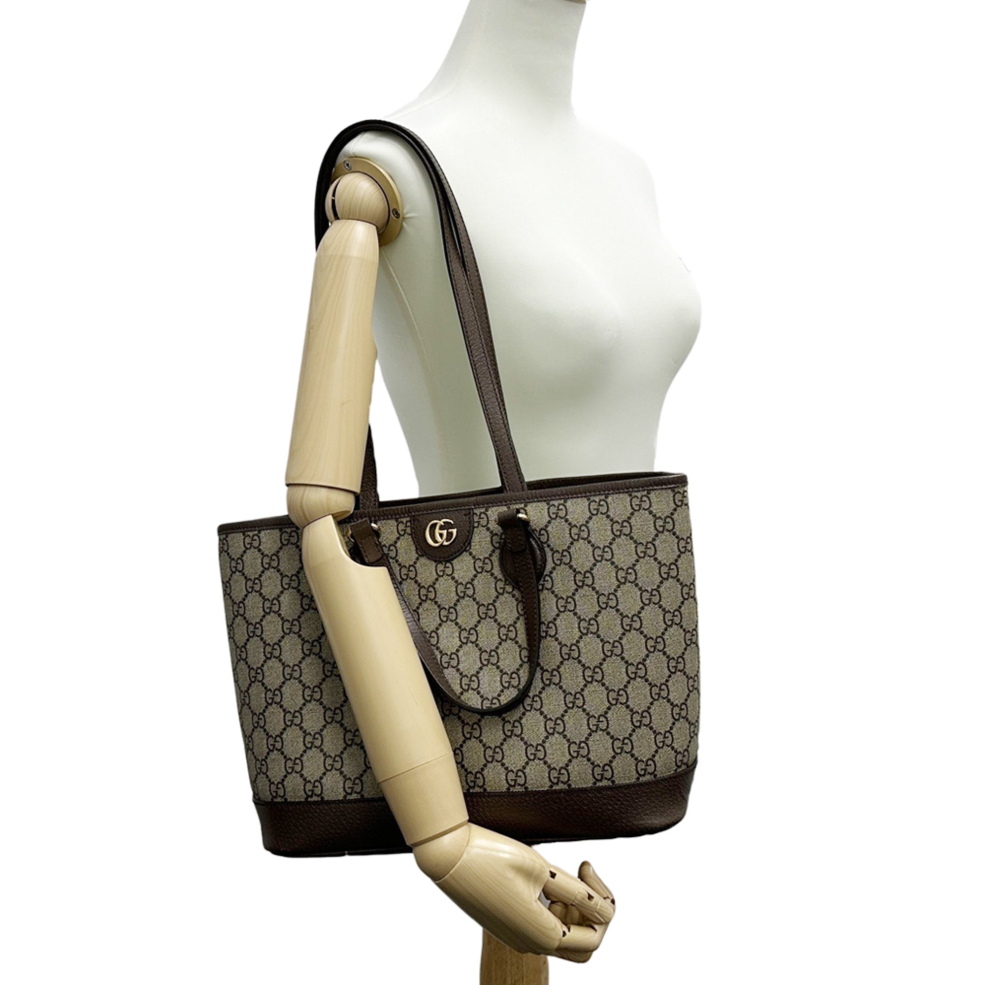 Gucci Brown Gg Supreme Canvas Handbag Tote Bag (Pre-Owned)