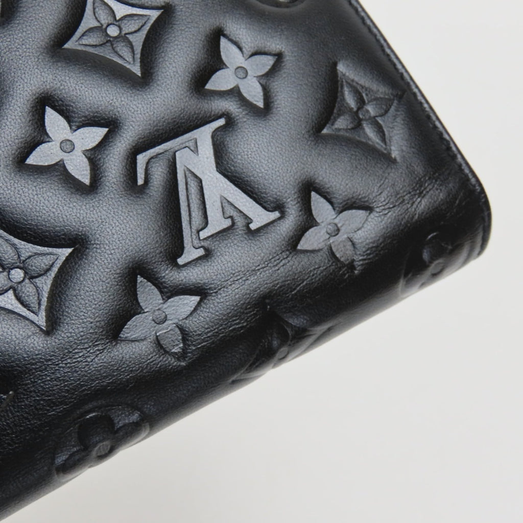 Louis Vuitton Black Noir Leather Coin Purse/Coin Case