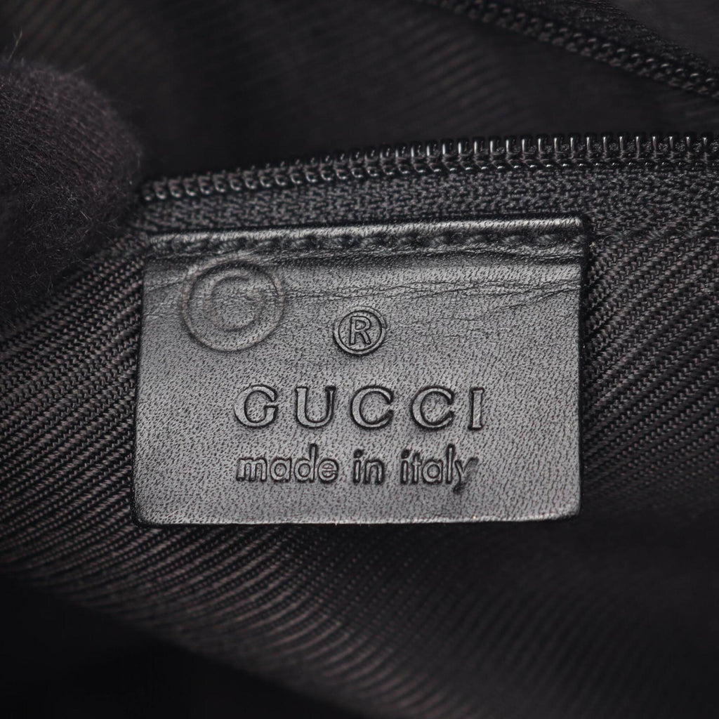 Gucci Gg Canvas Black Gg Canvas Leather Handbag (Pre-Owned)