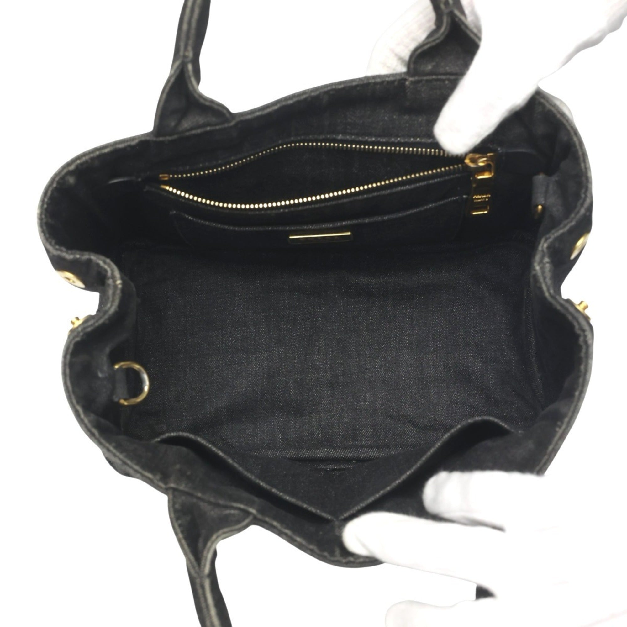Prada Black Denim Tote Bag