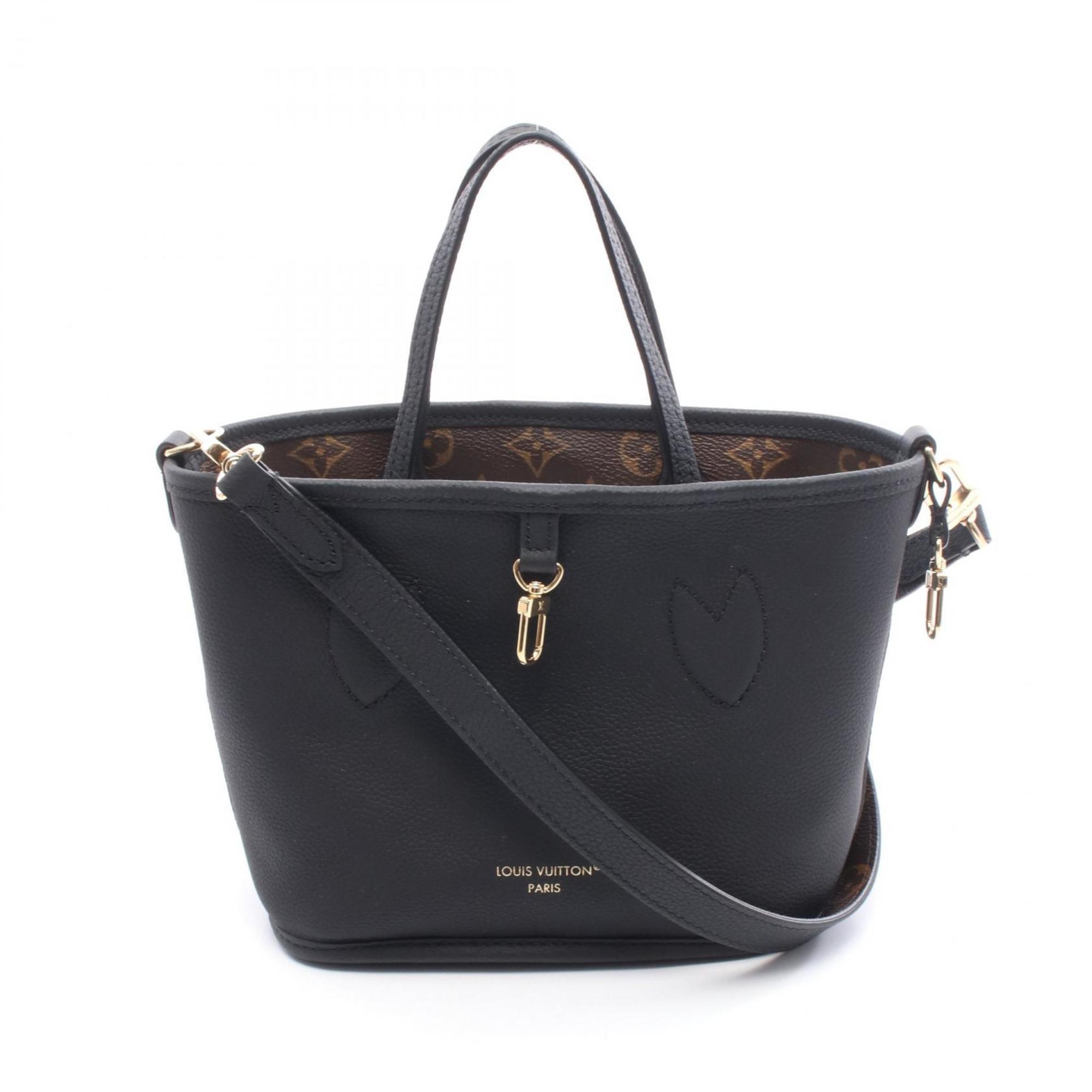 Louis Vuitton Black Brown Noir Coated Canvas Leather Tote Bag