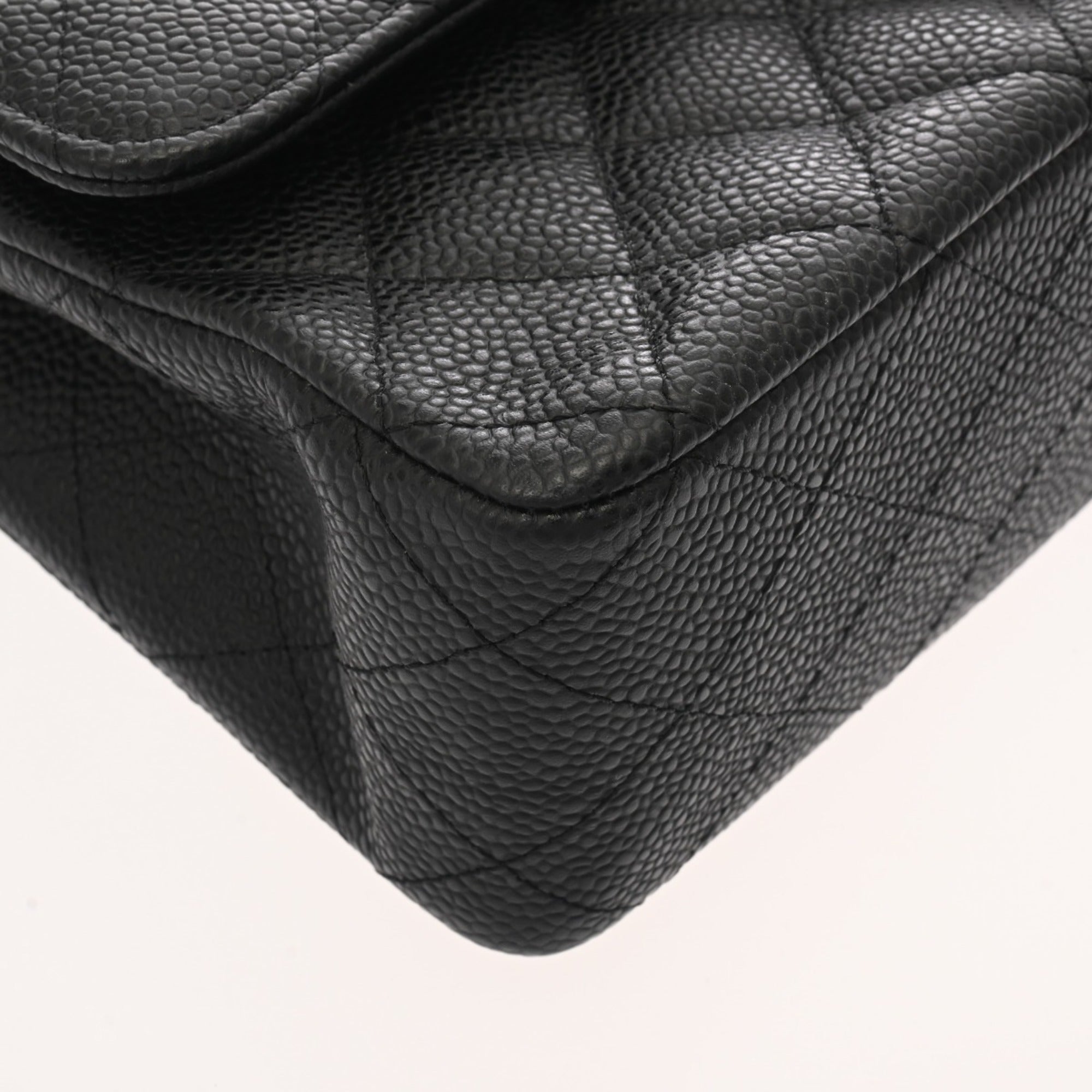 Chanel Black Grained Calfskin Shoulder Bag