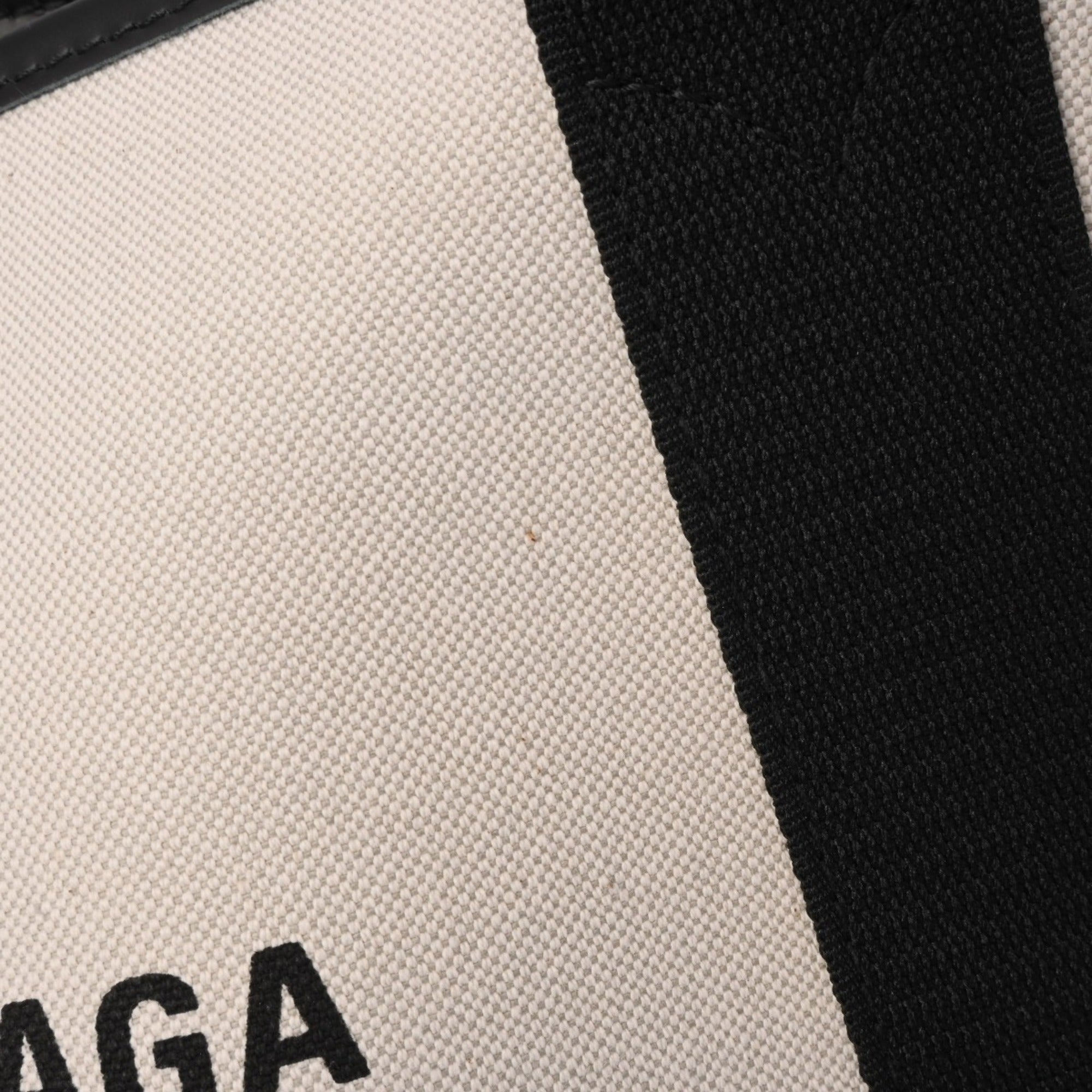 Balenciaga Black White Canvas Leather Hand